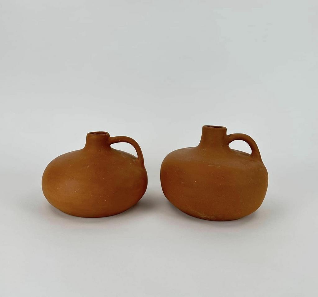 Ваза з ручкою етно теракота авторська кераміка VA-473