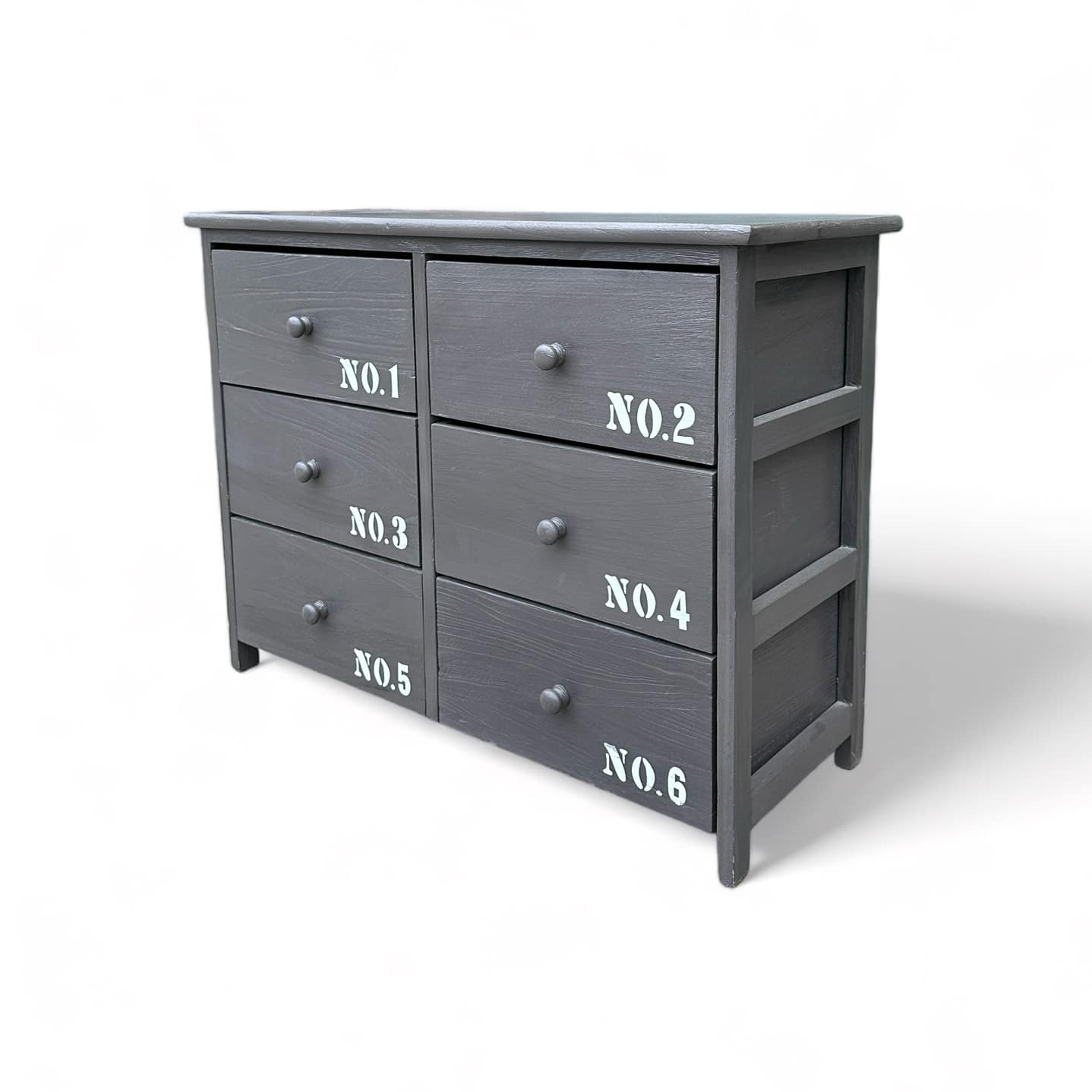Тумба-комод мала з шухлядками сіра лофт дерево CB-090