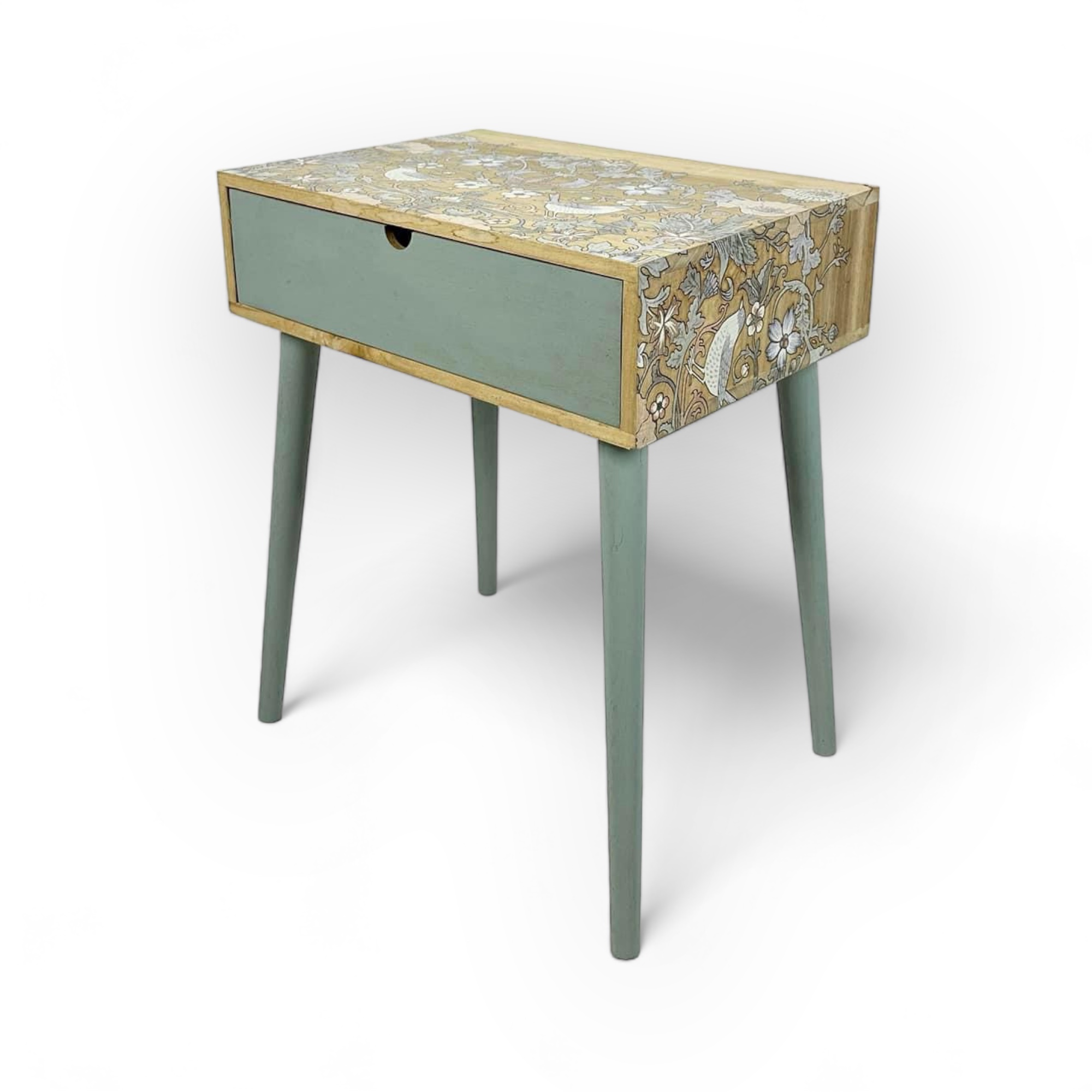 Тумба на ніжках з візерунками кольору шавлії дерево CB-093