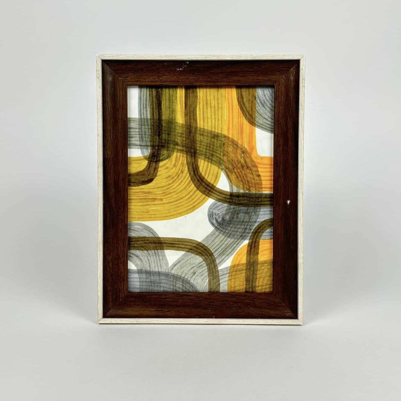 Графіка в рамці Абстрактна композиція коричнева AR-1044