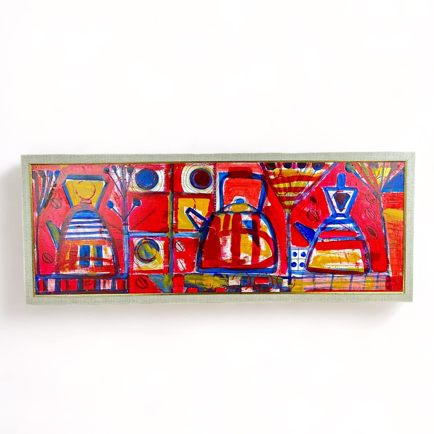 Живопис абстрактний Чайники червоні AR-1054