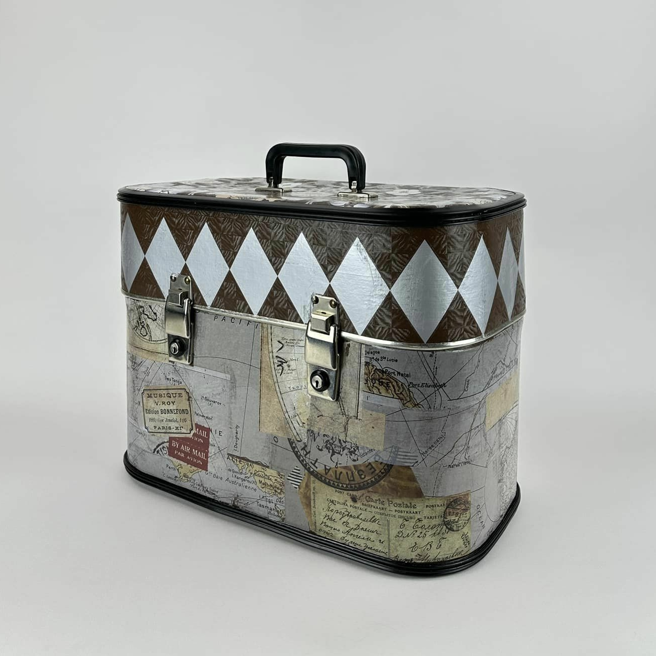 Валіза-футляр коричнева вінтаж декоративна VL-114