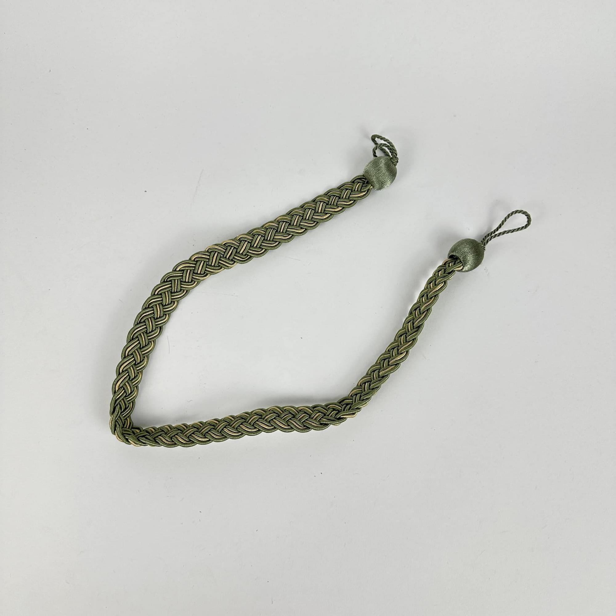 Підхват для штор плетений беж/зелений CR-078