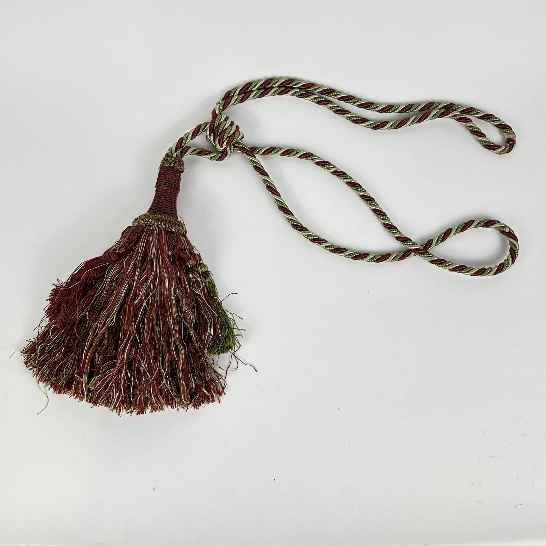 Підхват для штор з кутасом бордо/беж CR-084