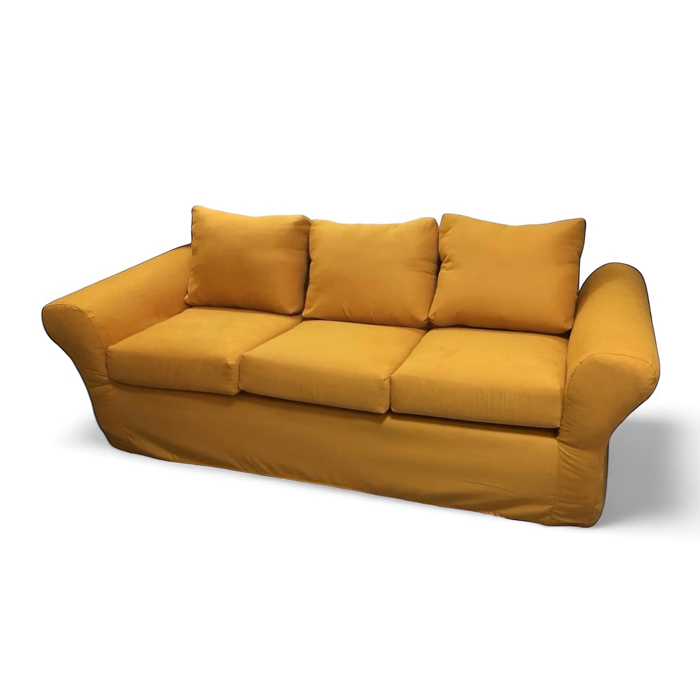 Диван 3-місний охра з шитим чохлом SF3-032