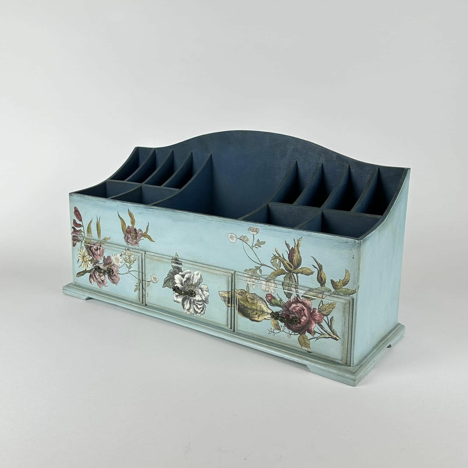 Органайзер з шухлядками блакитний/синій дерево BX-136