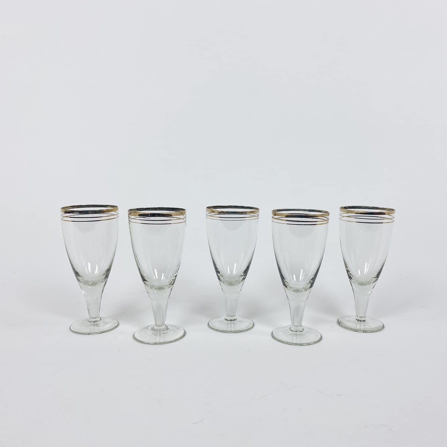 Чарка на ніжці з золотим обідком скло вінтаж GS-076