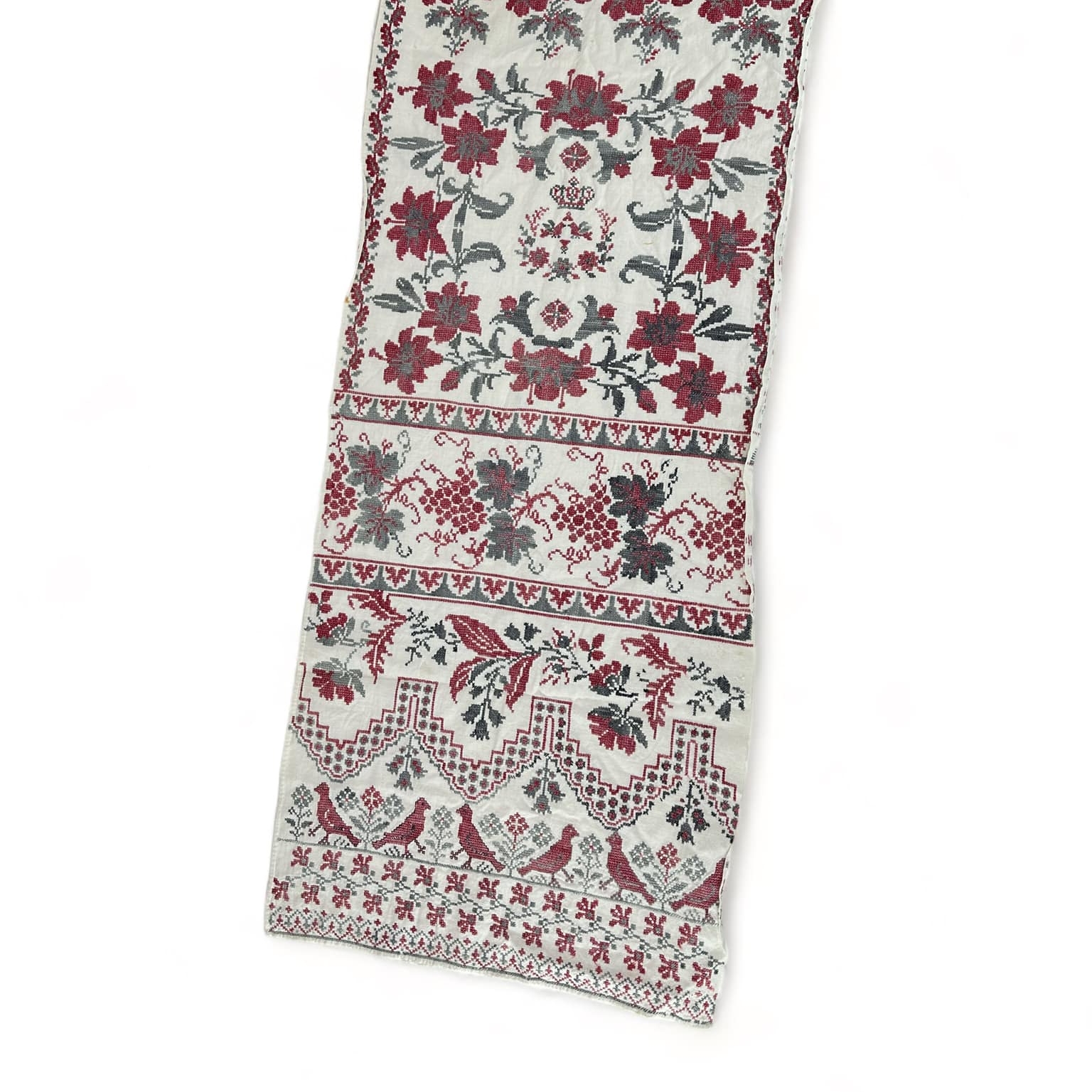 Фрагмент старовинного рушника етно вишивка хрестиком TT-232