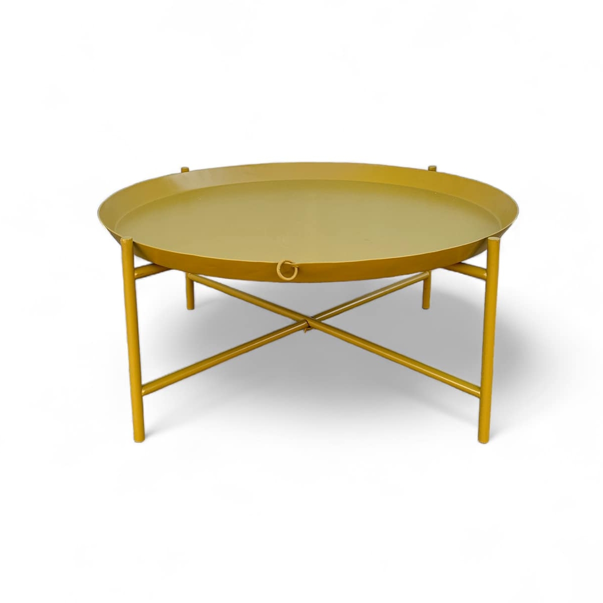 Кавовий столик-піднос жовтий метал TB-614