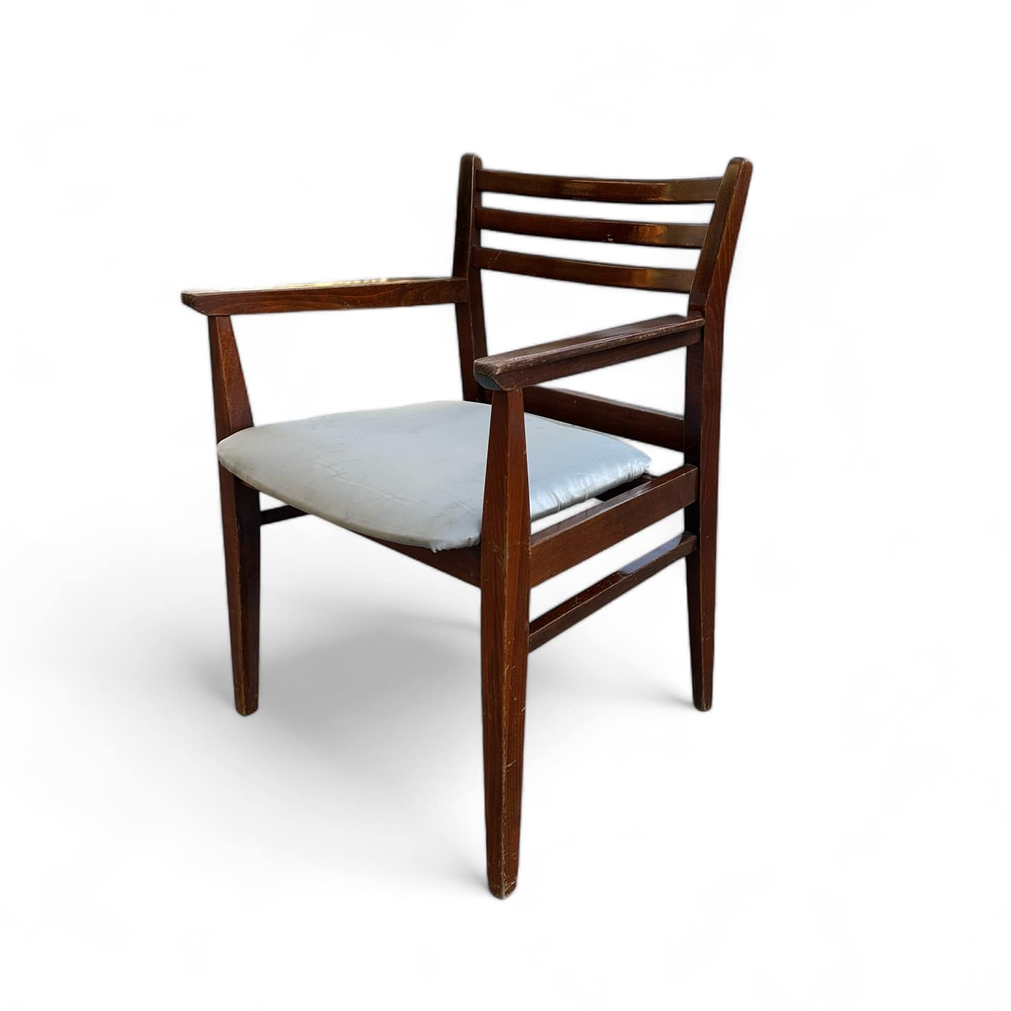 Стілець з бильцями т-дерево сіра обивка ST-144