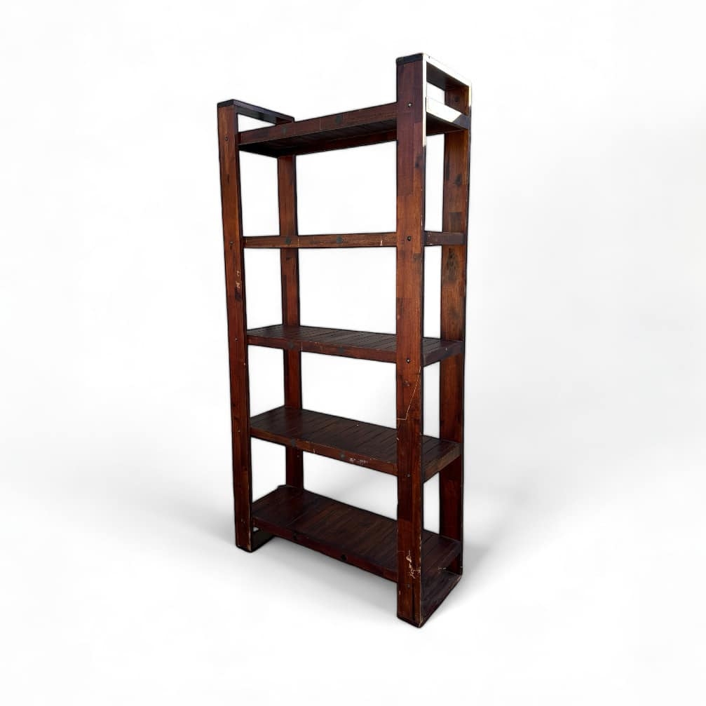 Стелаж на 5 полиць з широкими бічними стійками  т-дерево SR-090