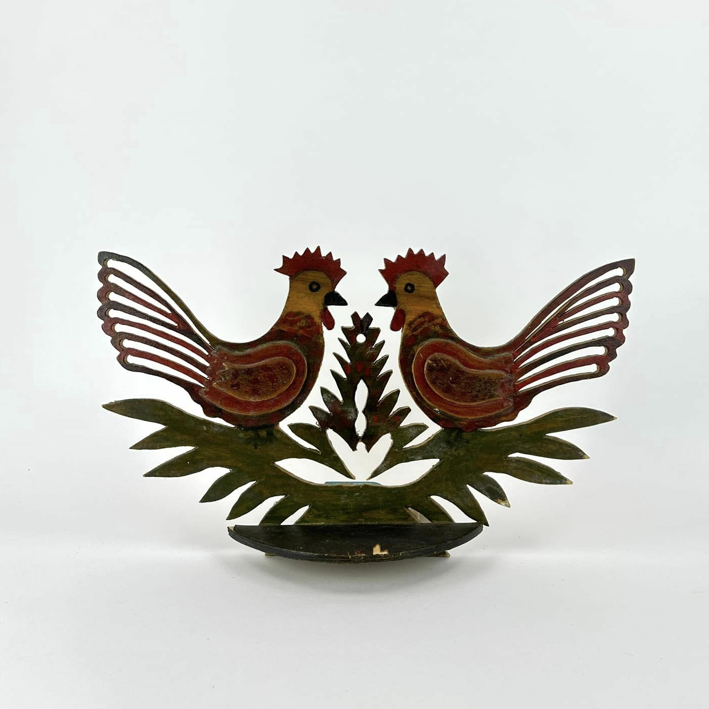 Декоративна поличка Півники етно дерево вінтаж