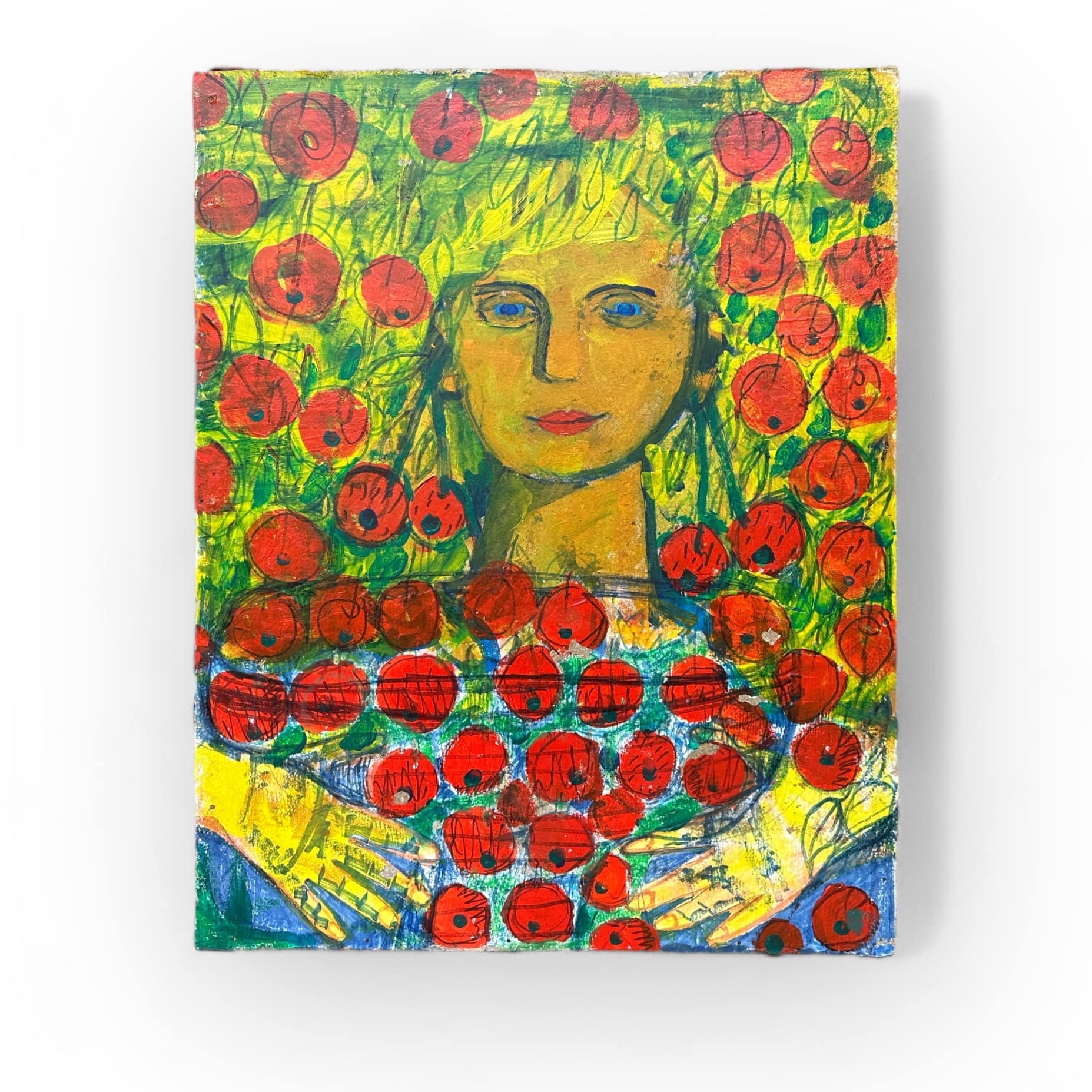 Портрет Дівчина з яблуками живопис на підрамнику AR-1068