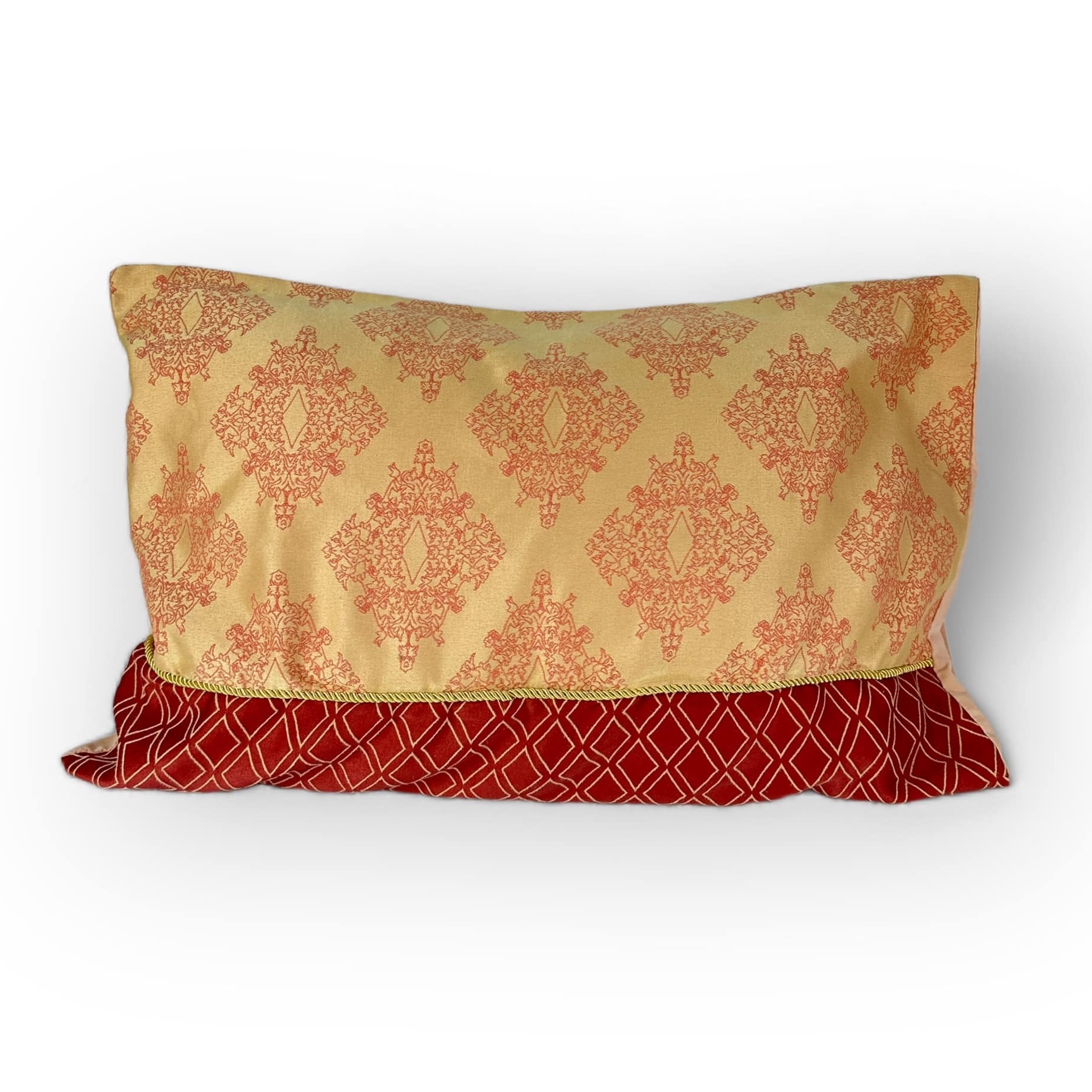 Наволочка на подушку бордо/теракота Дамаск BL-006
