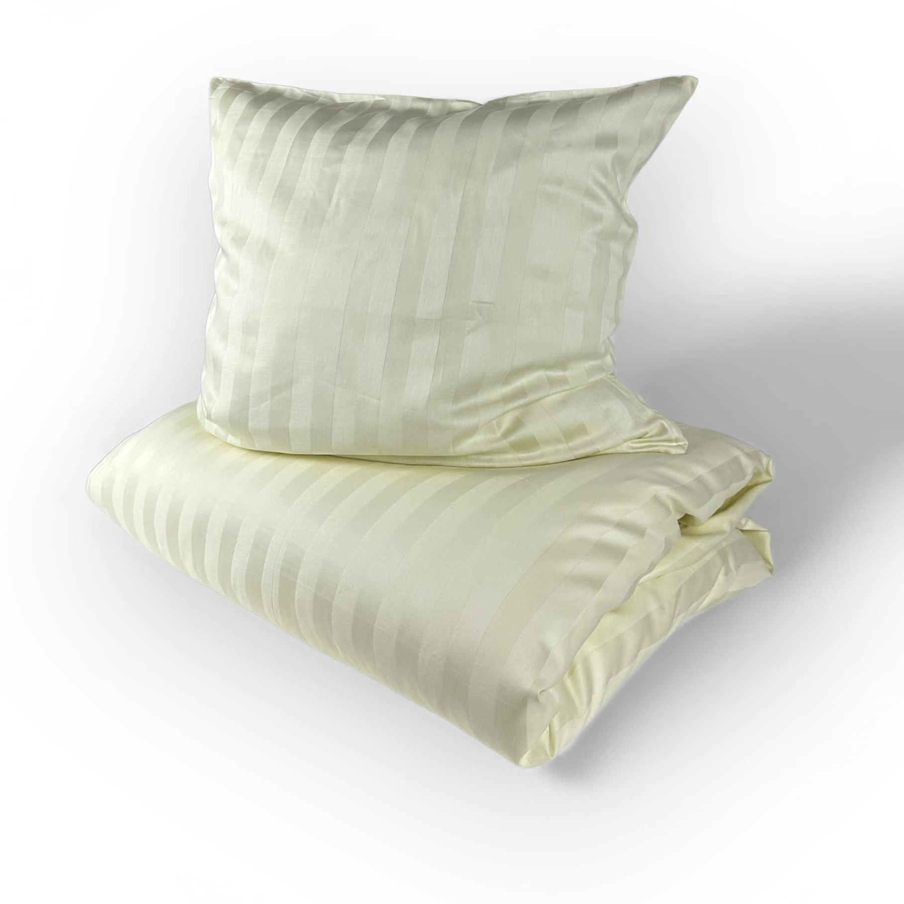 Комплект постільної білизни 1-спальний (наволочка/півковдра) смужка жакард ваніль сатин бавовна BL-020