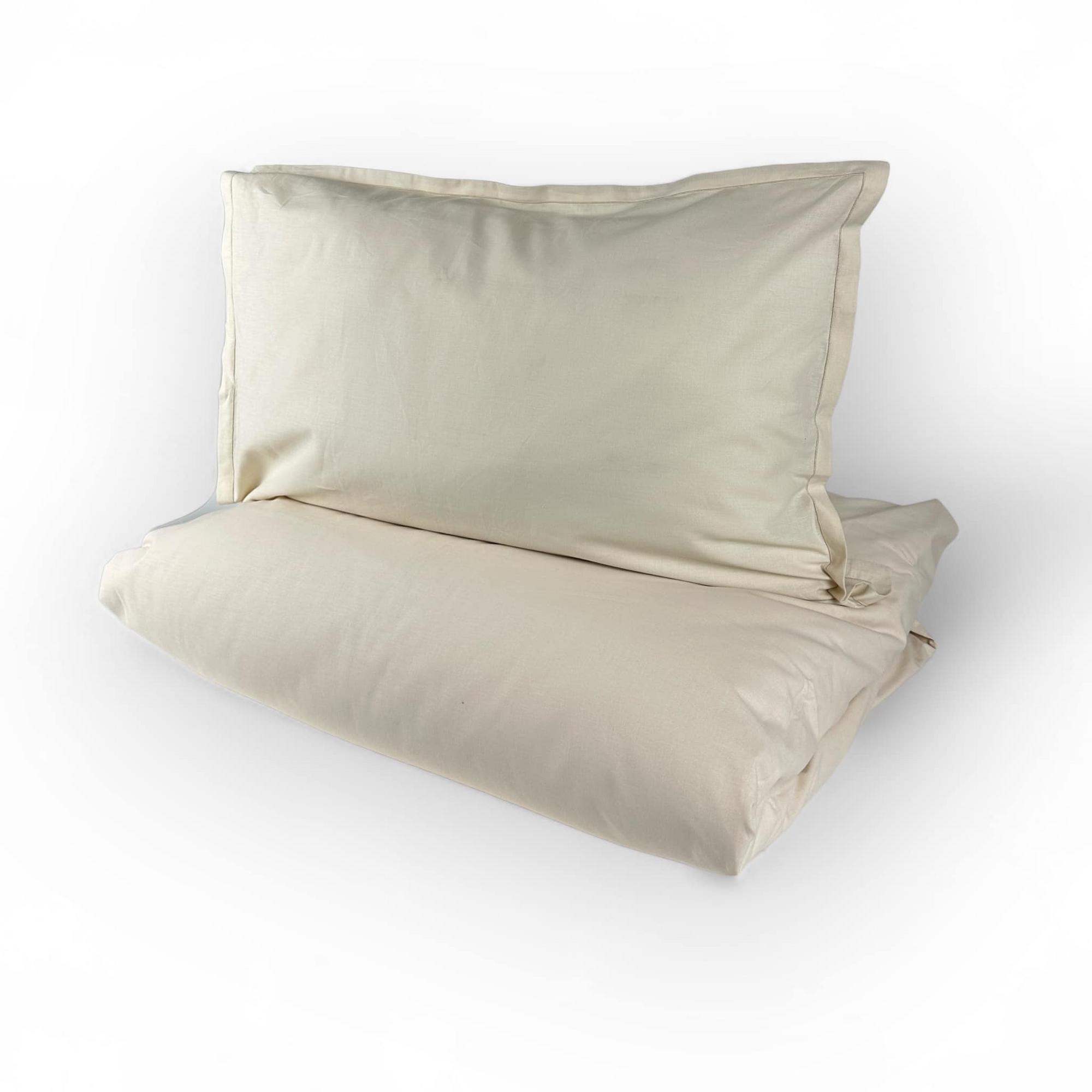 Комплект постільної білизни 1-спальний (наволочка/півковдра/простирадло) беж сатин бавовна BL-022