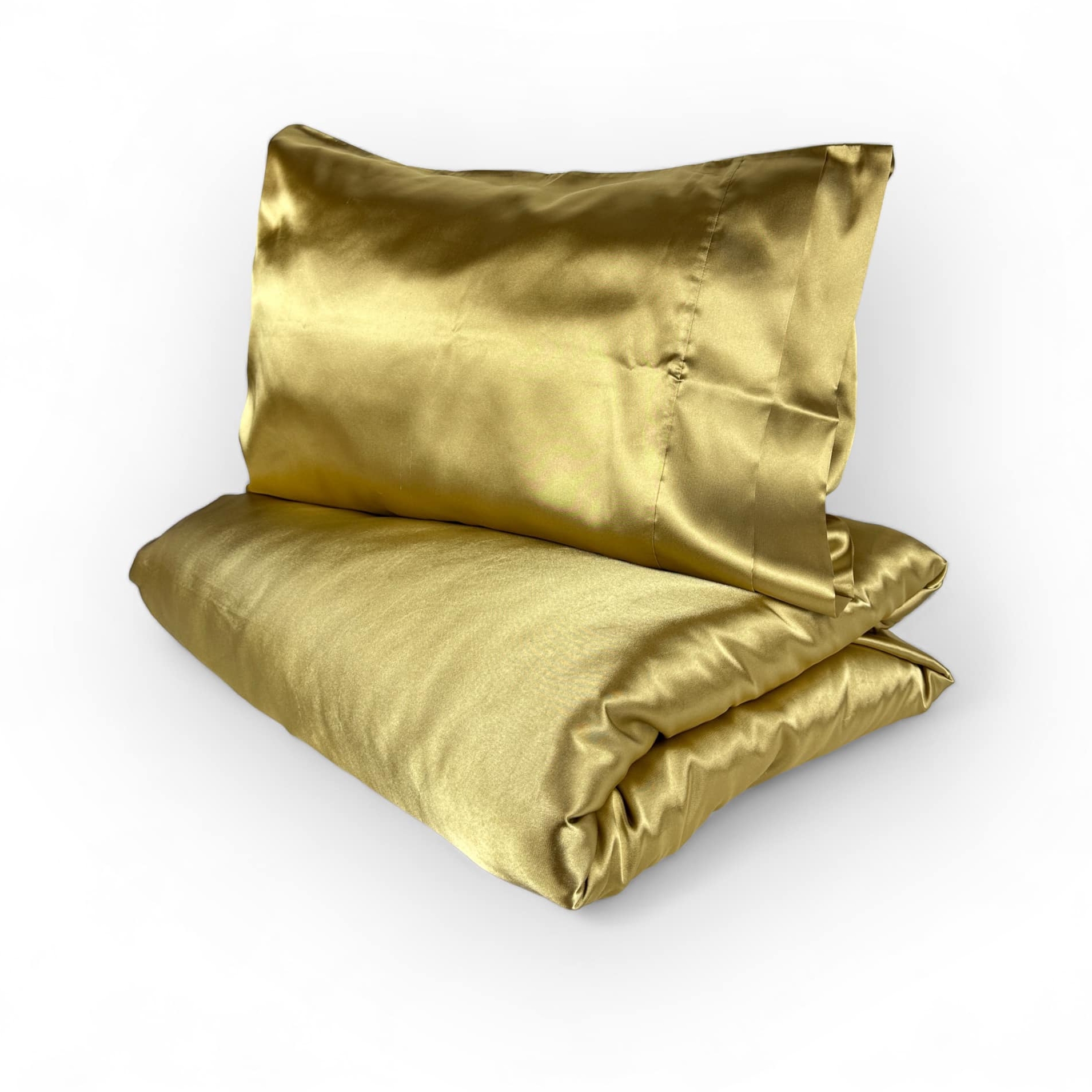 Комплект постільної білизни 2-спальний (4 наволочки/підковдра/простирадло) гірчичний атлас поліестер BL-026