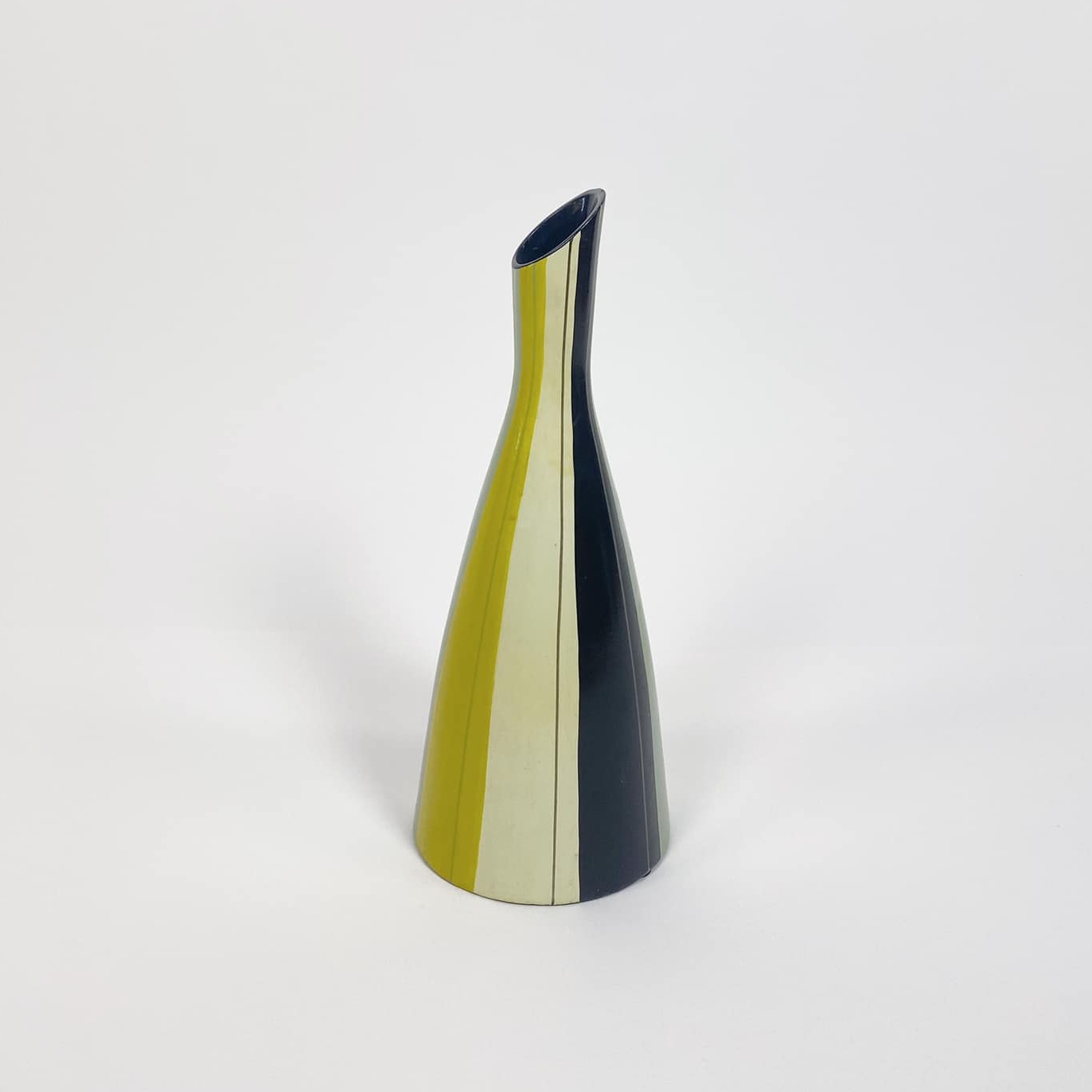 Ваза жовто-чорні смуги кераміка вінтаж VA-484