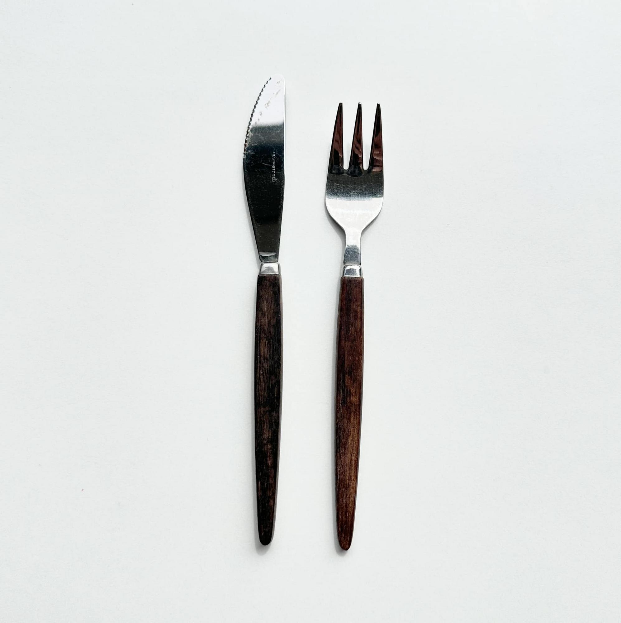 Столові прибори нерж/ручка т-дерево вінтаж KL-036