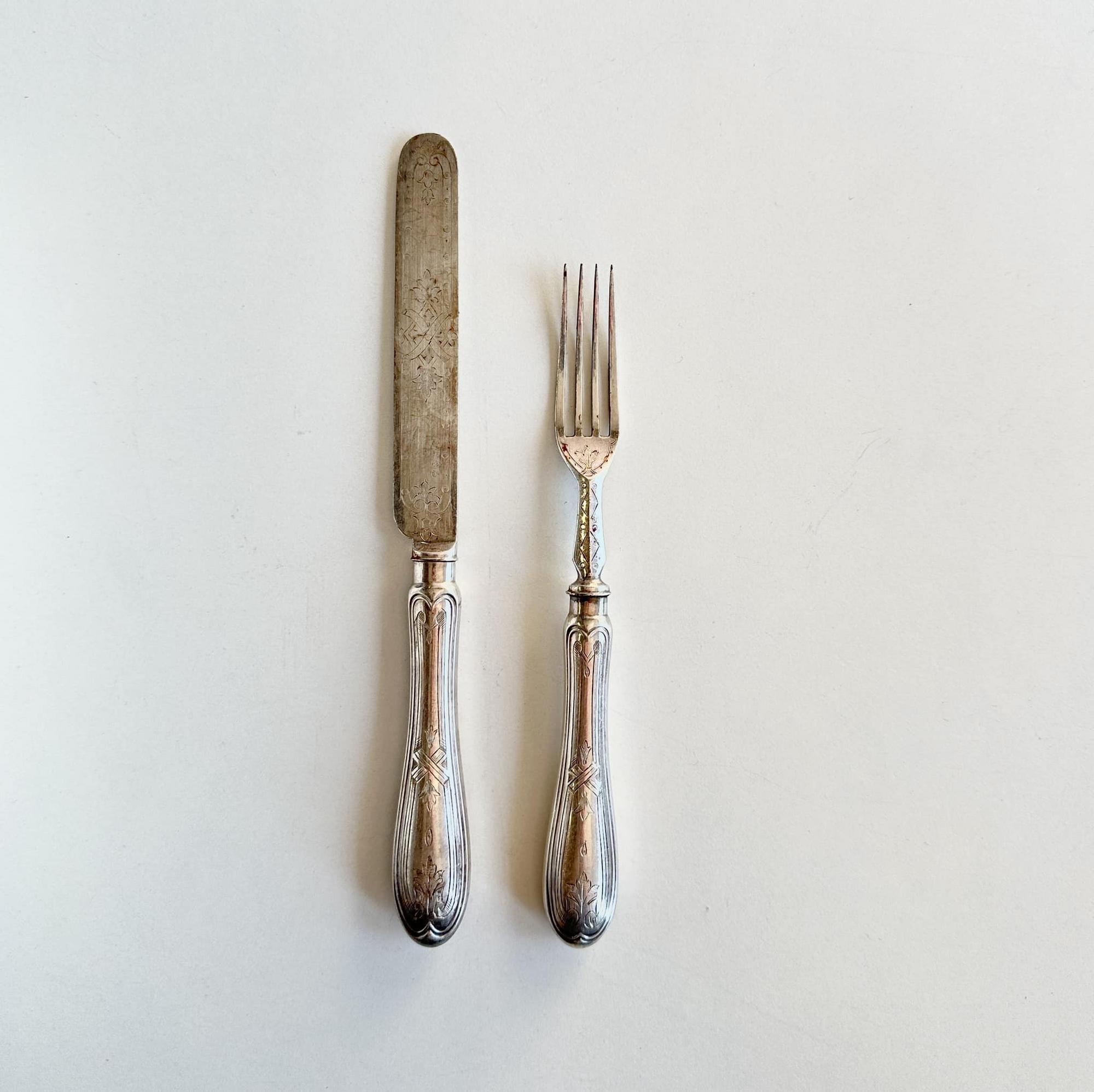 Десертні прибори сріблення вінтаж KL-095