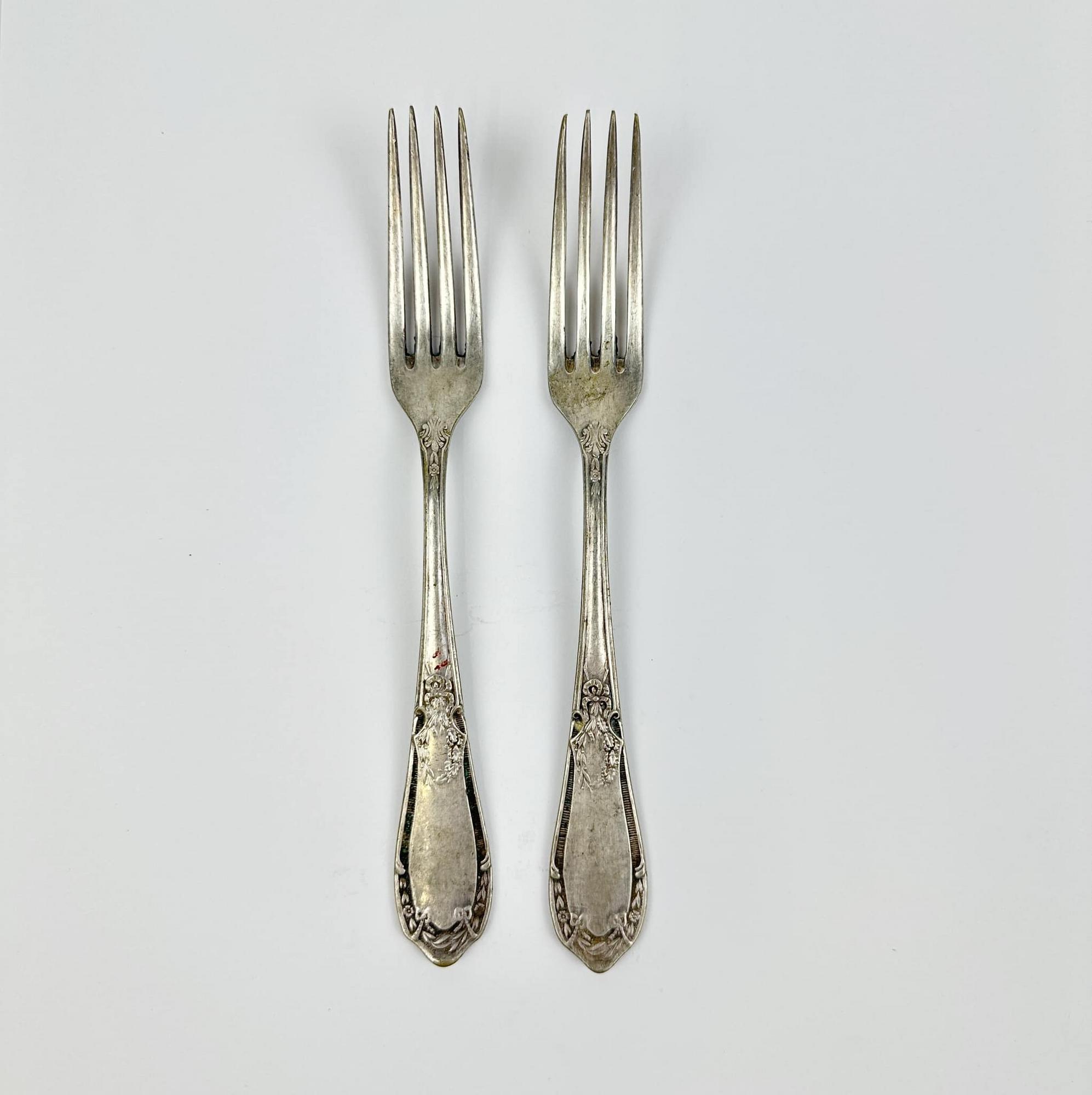 Вилка вікторіанський стиль столове срібло вінтаж KL-109