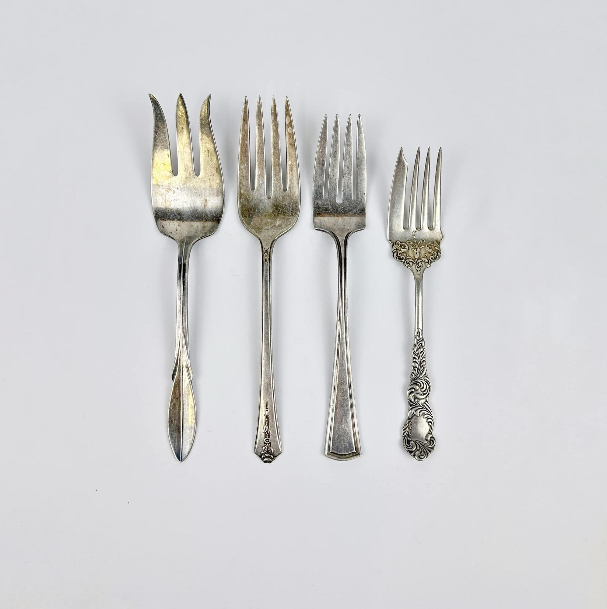 Вилка сервірувальна столове срібло вінтаж KL-130