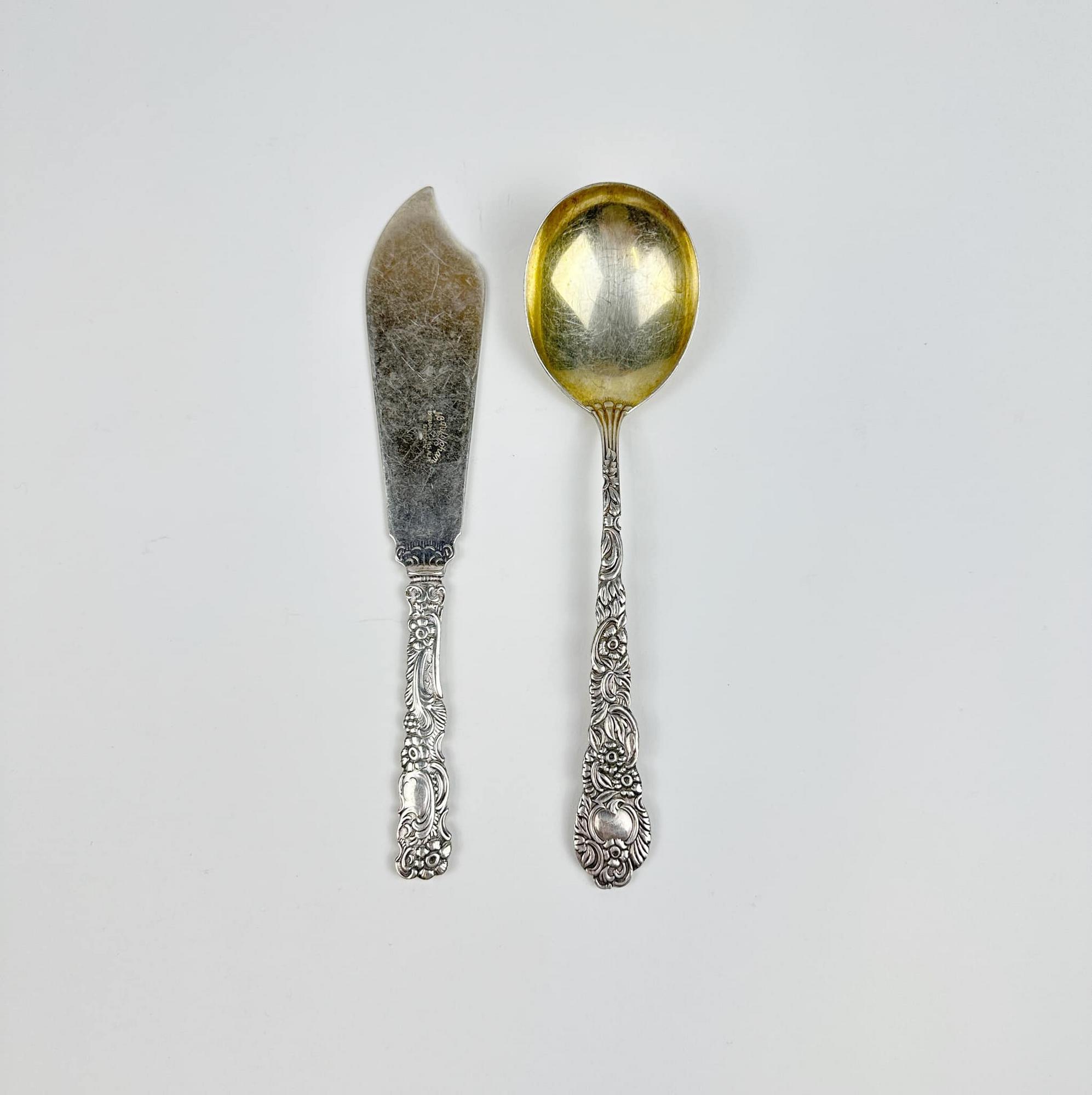 Ніж-лопатка/ложка для соусу столове срібло вінтаж KL-135