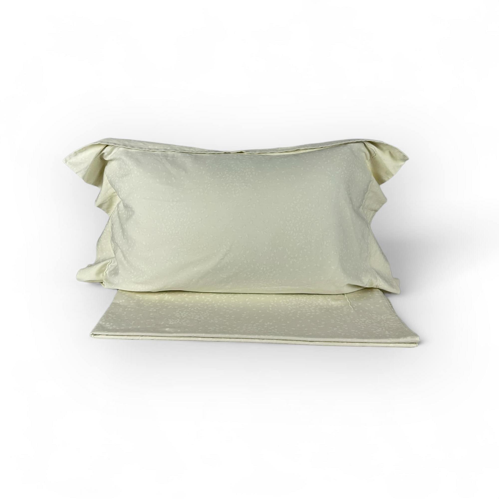 Комплект білизни 2-спальний (2 наволочки / простирадло-покривало) ваніль Пелюстки вишивка сатин бавовна BL-039