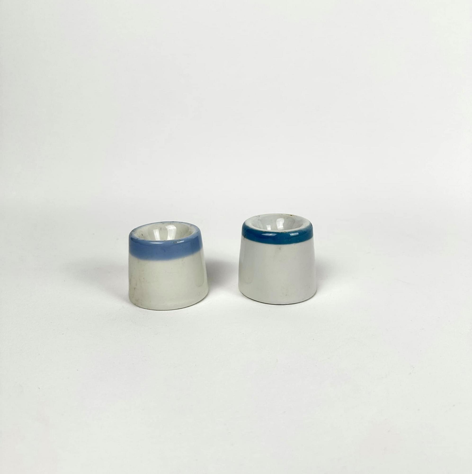 Чорнильниця керамічна біло-синя вінтаж