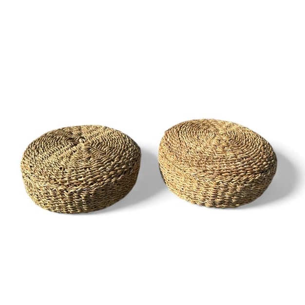Пуф-подушка круглий низький плетений сізаль CH-166