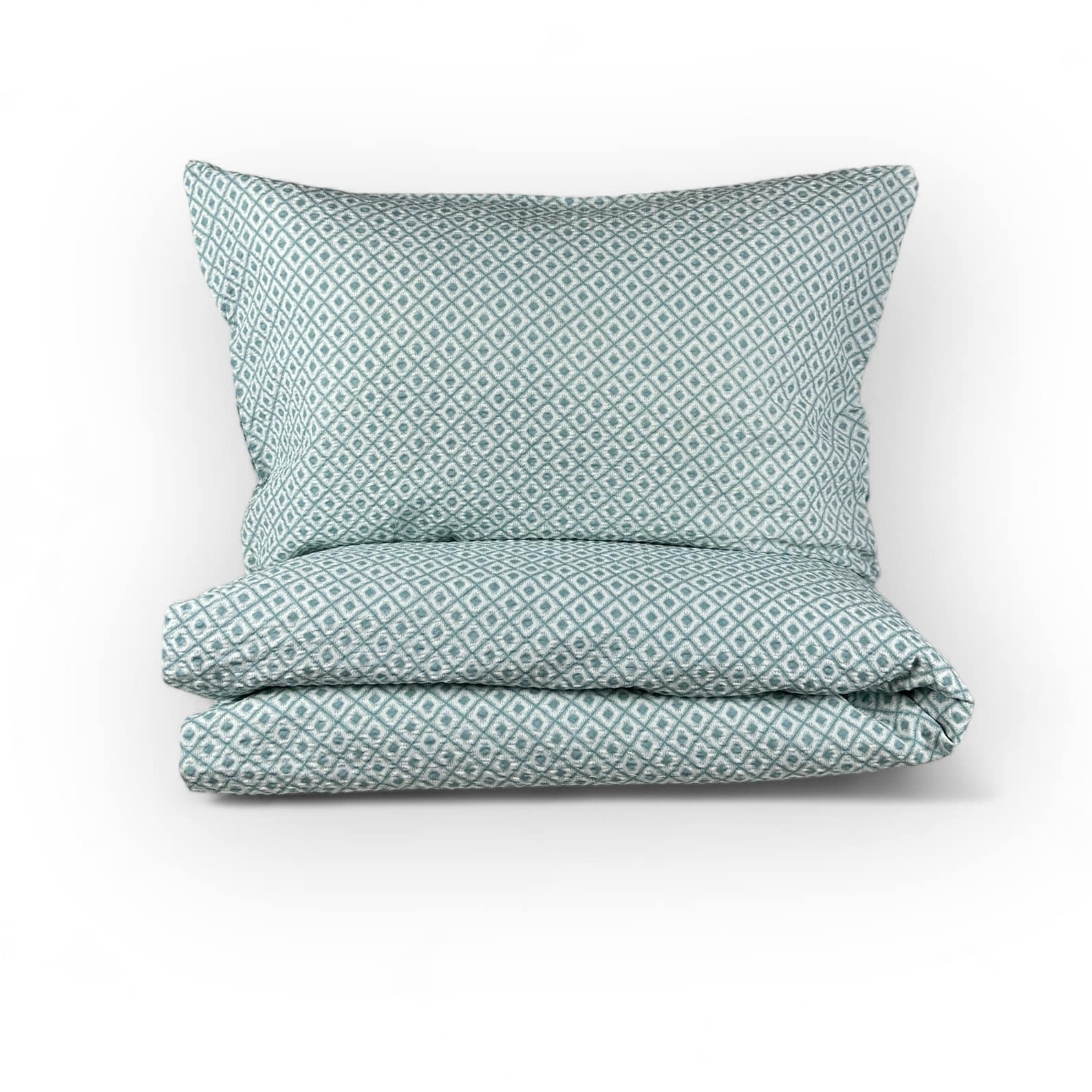 Комплект постільної білизни 1-спальний (наволочка / підковдра) блакитно-білий візерунок бавовна BL-053