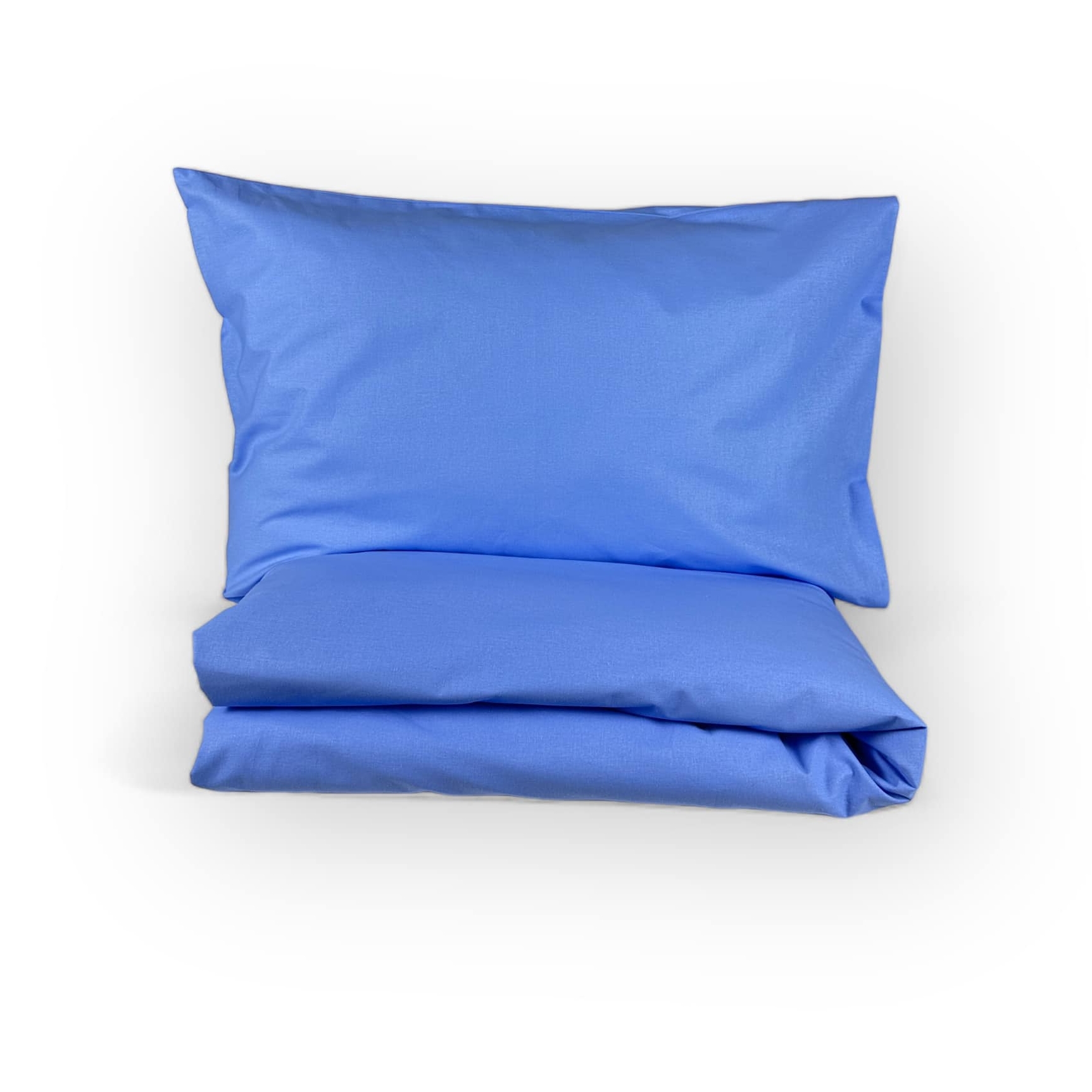 Комплект постільної білизни 2-спальний (2 наволочки/півковдра/простирадло) яскраво-блакитний бавовна BL-054