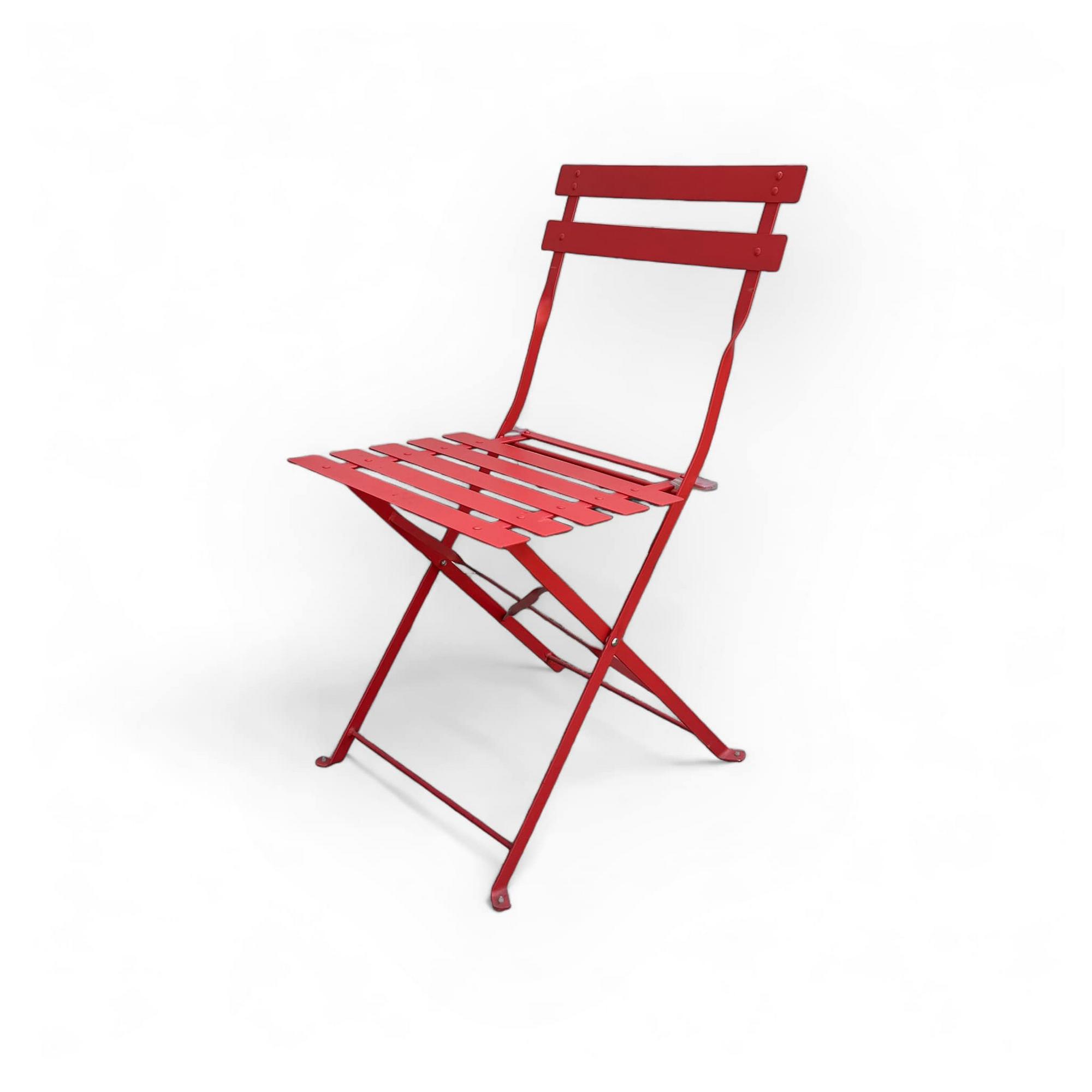 Стілець садовий розкладний червоний метал ST-149