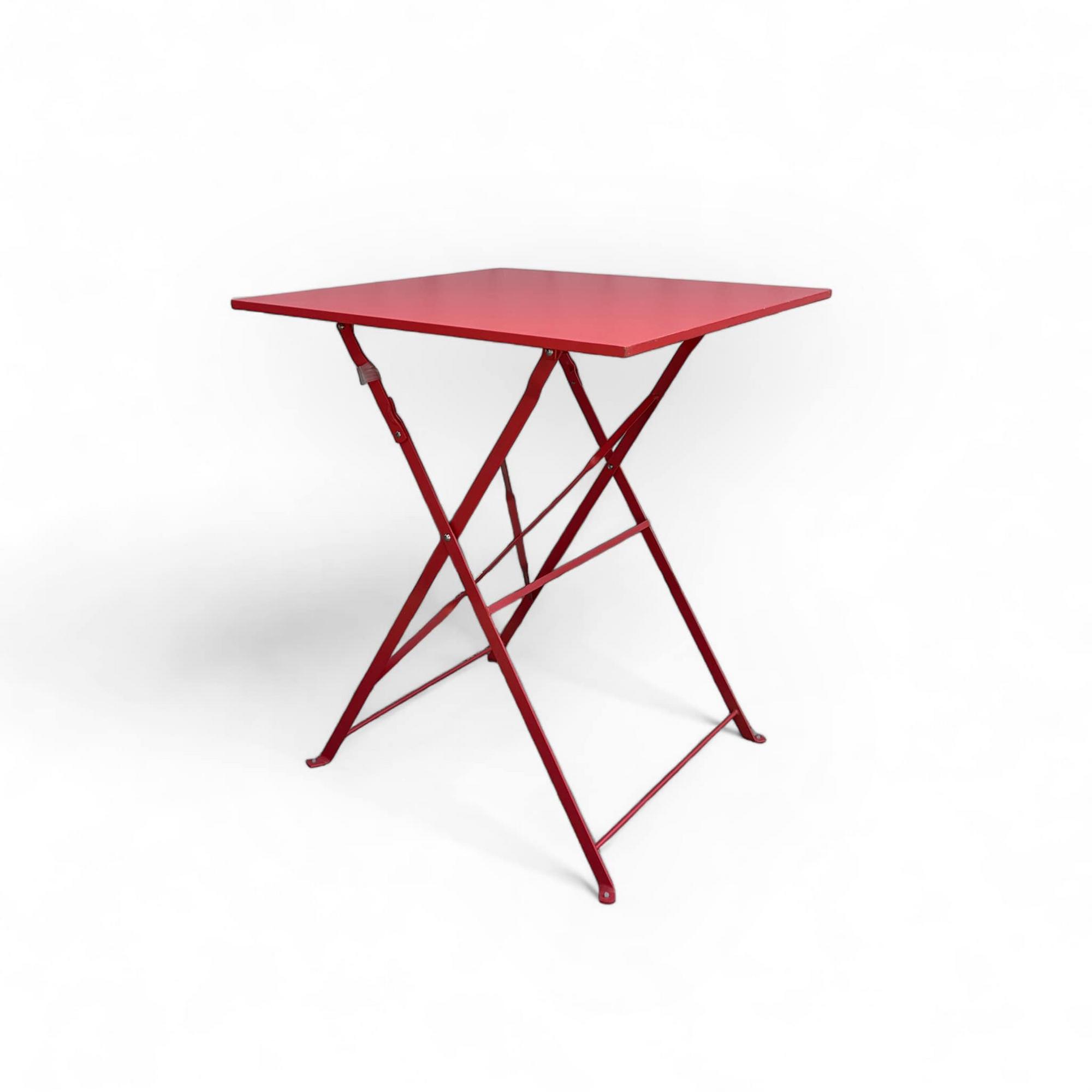 Стіл розкладний садовий квадратний червоний метал TB-336