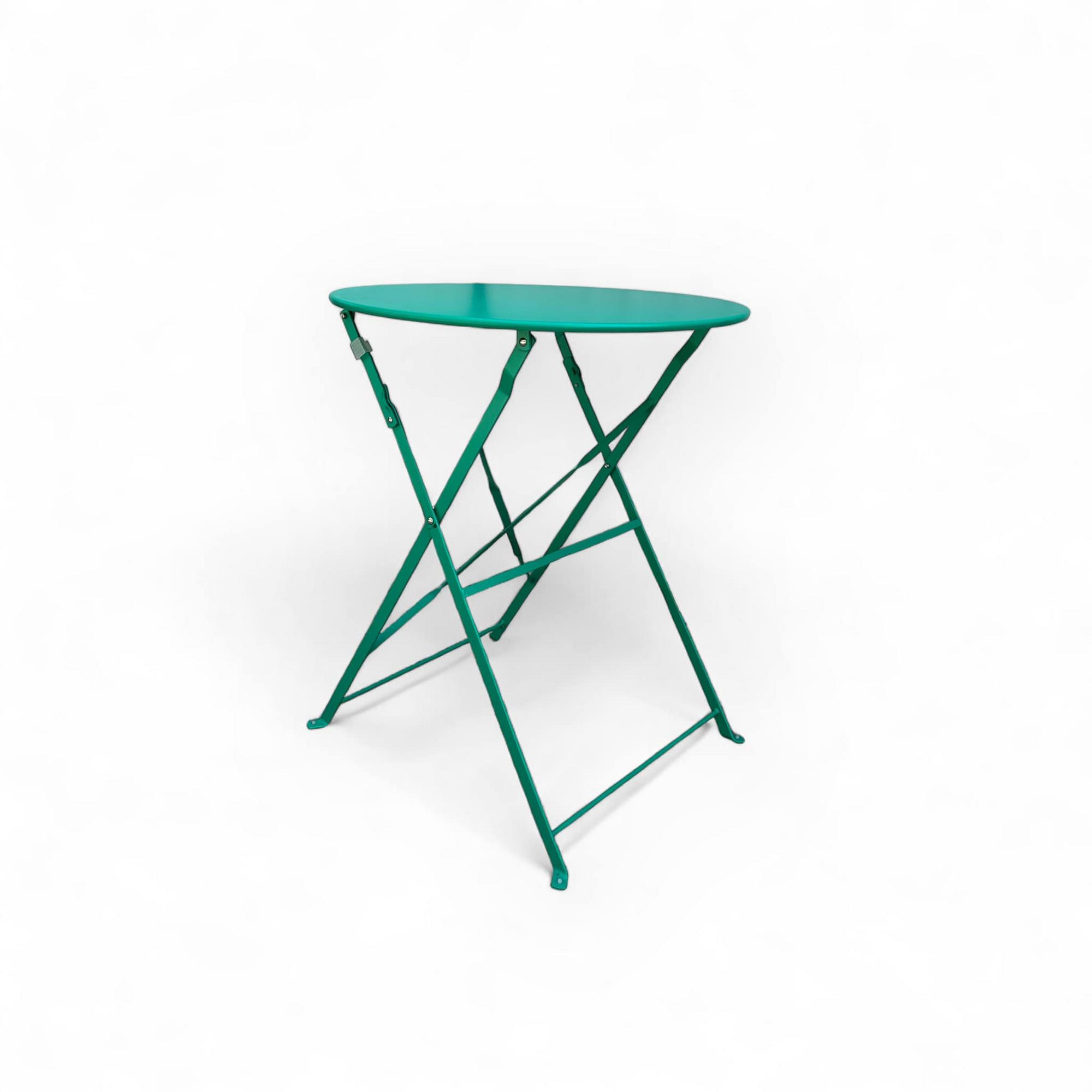 Стіл розкладний садовий круглий смарагд метал TB-337
