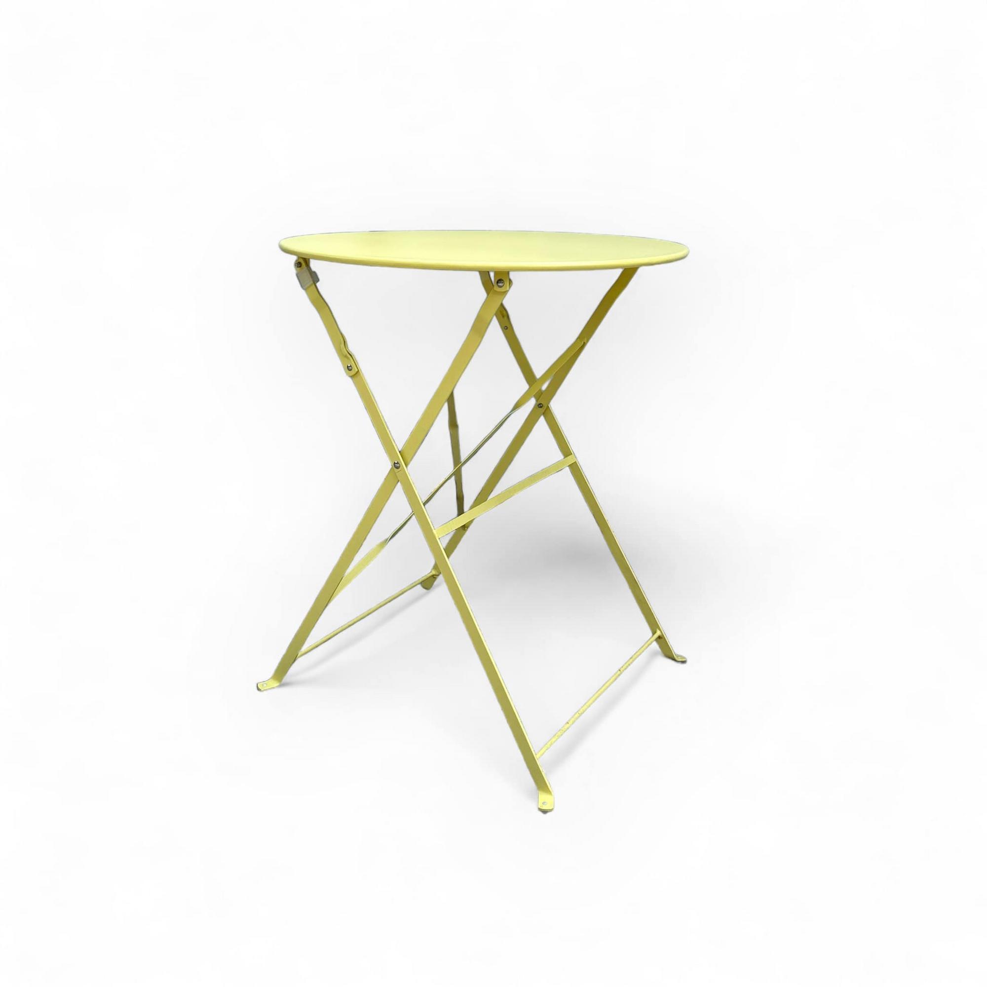 Стіл розкладний садовий круглий жовтий метал TB-338