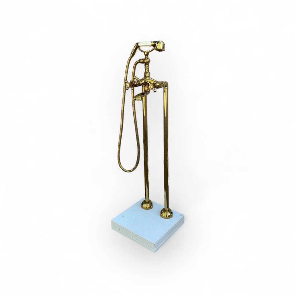 Змішувач для ванни підлоговий золото метал 2