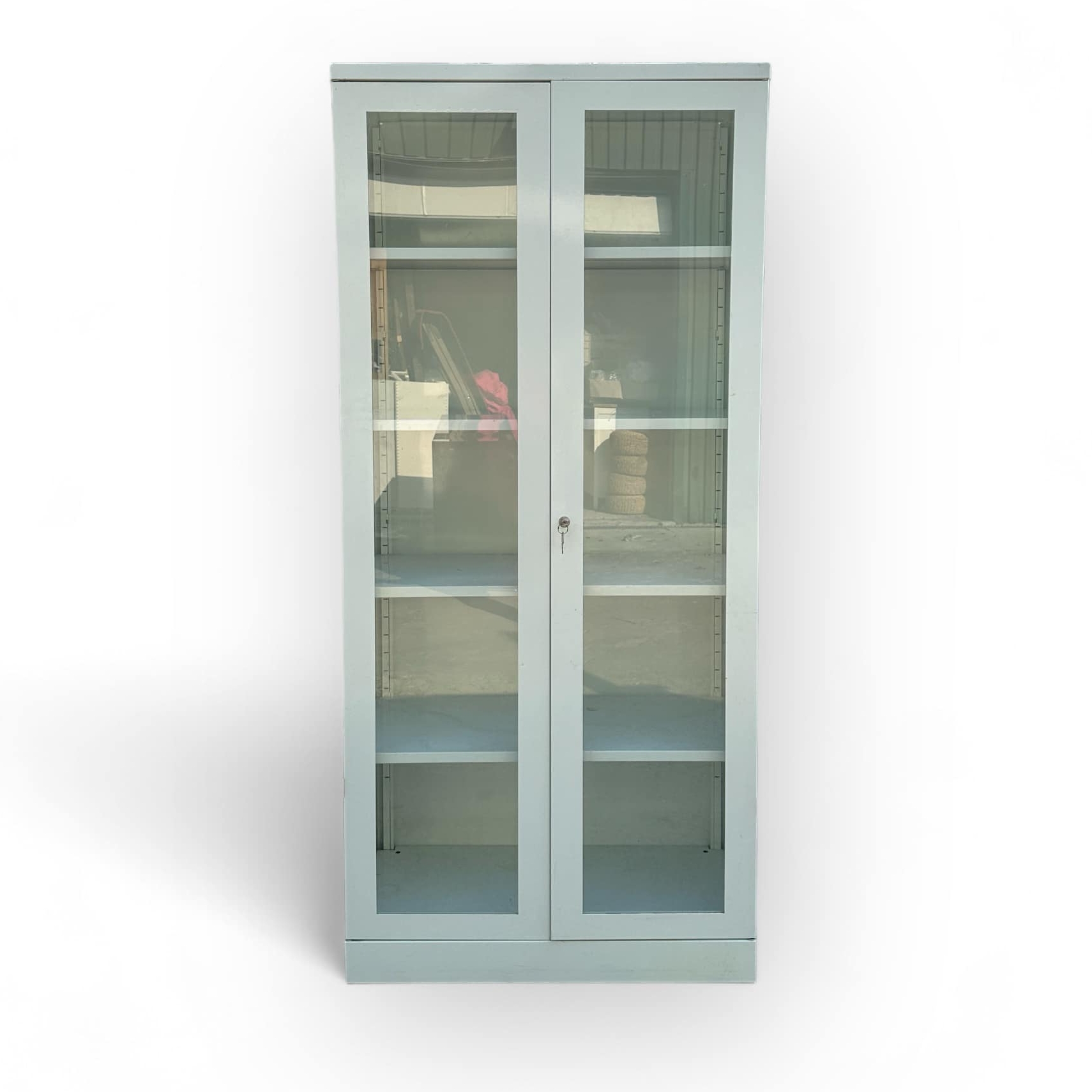 Шафа-вітрина лабораторна біла метал/скло SR-095