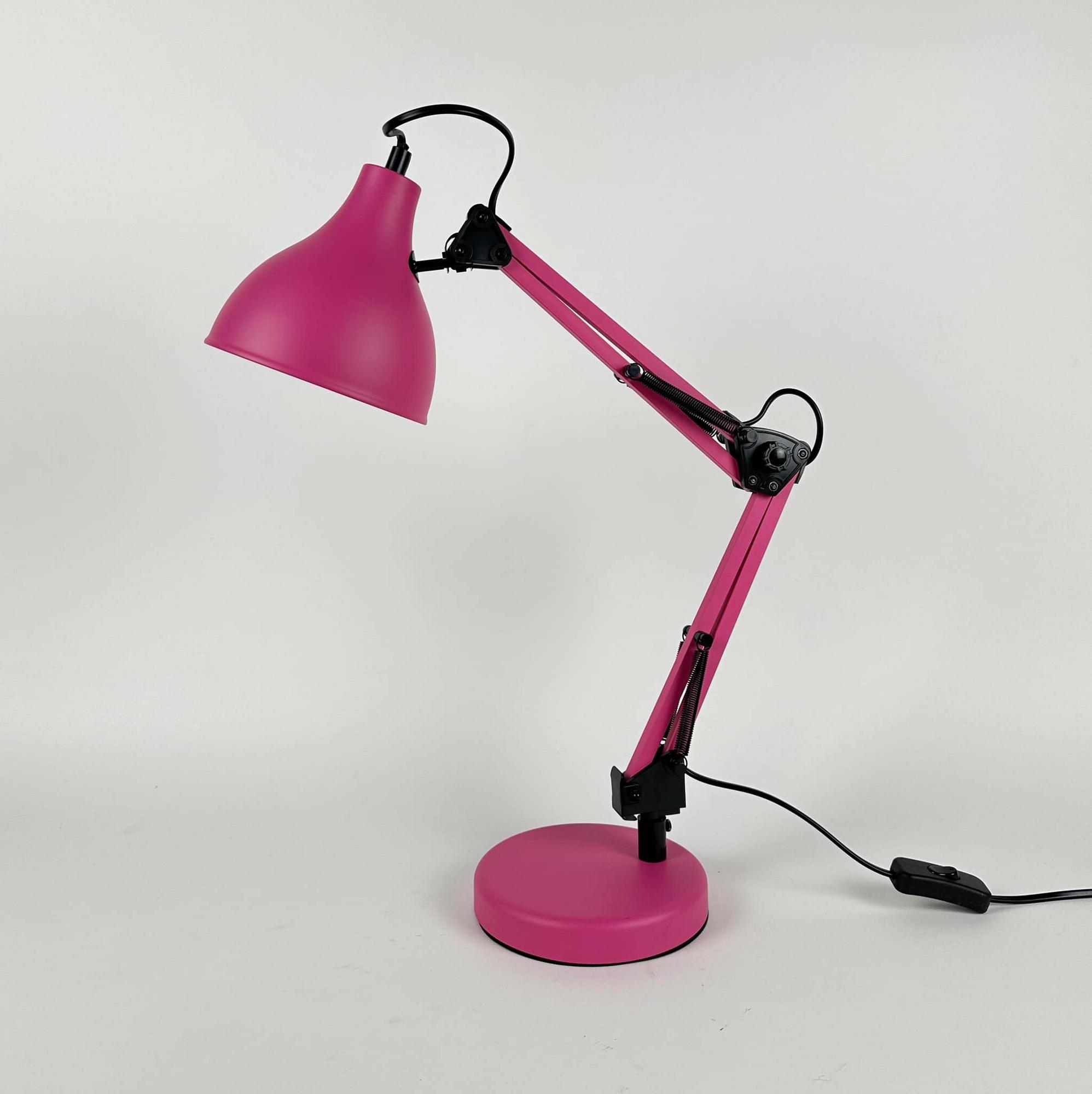 Лампа настільна шарнірна рожева LT-295
