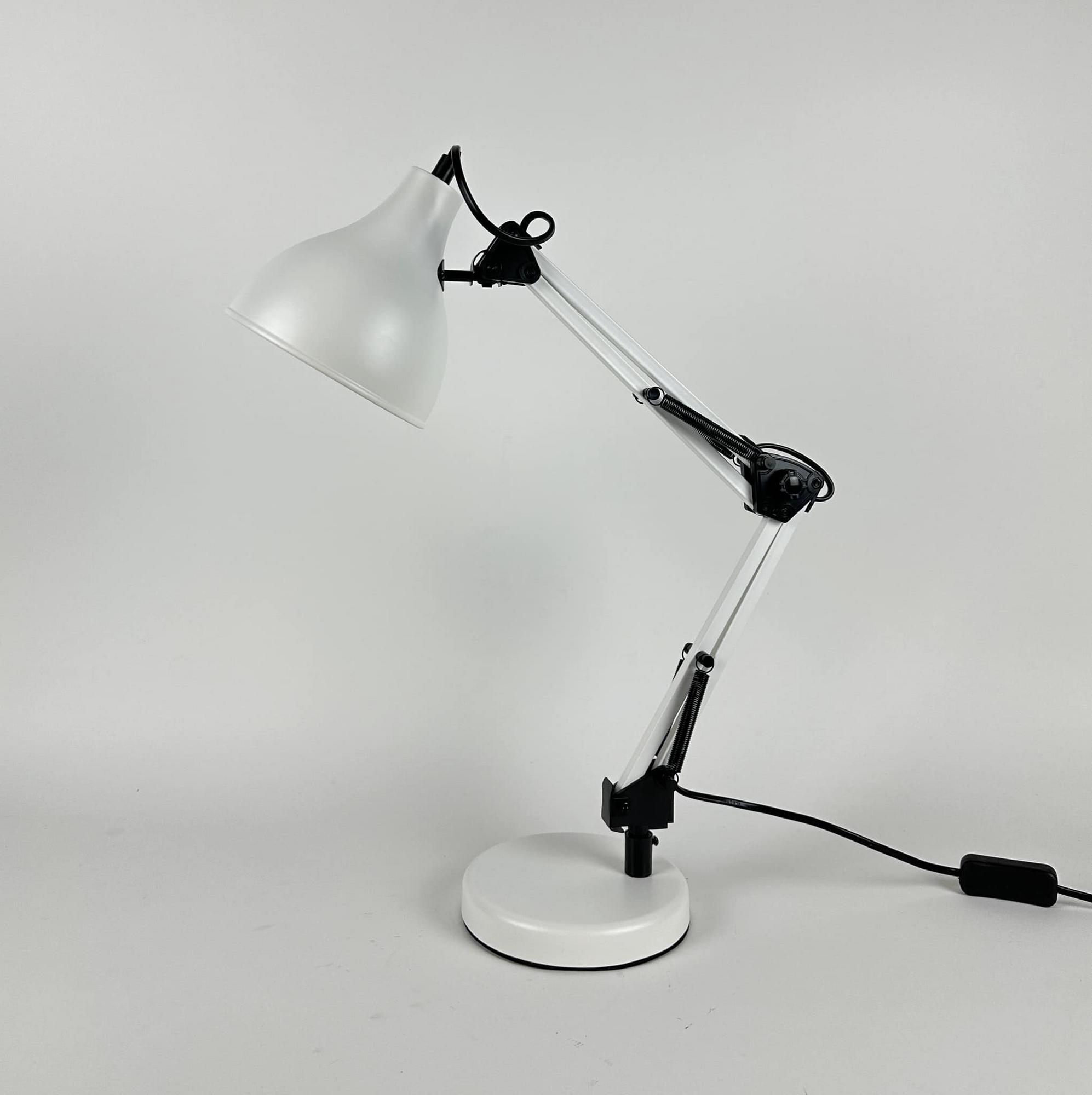 Лампа настільна шарнірна біла LT-297