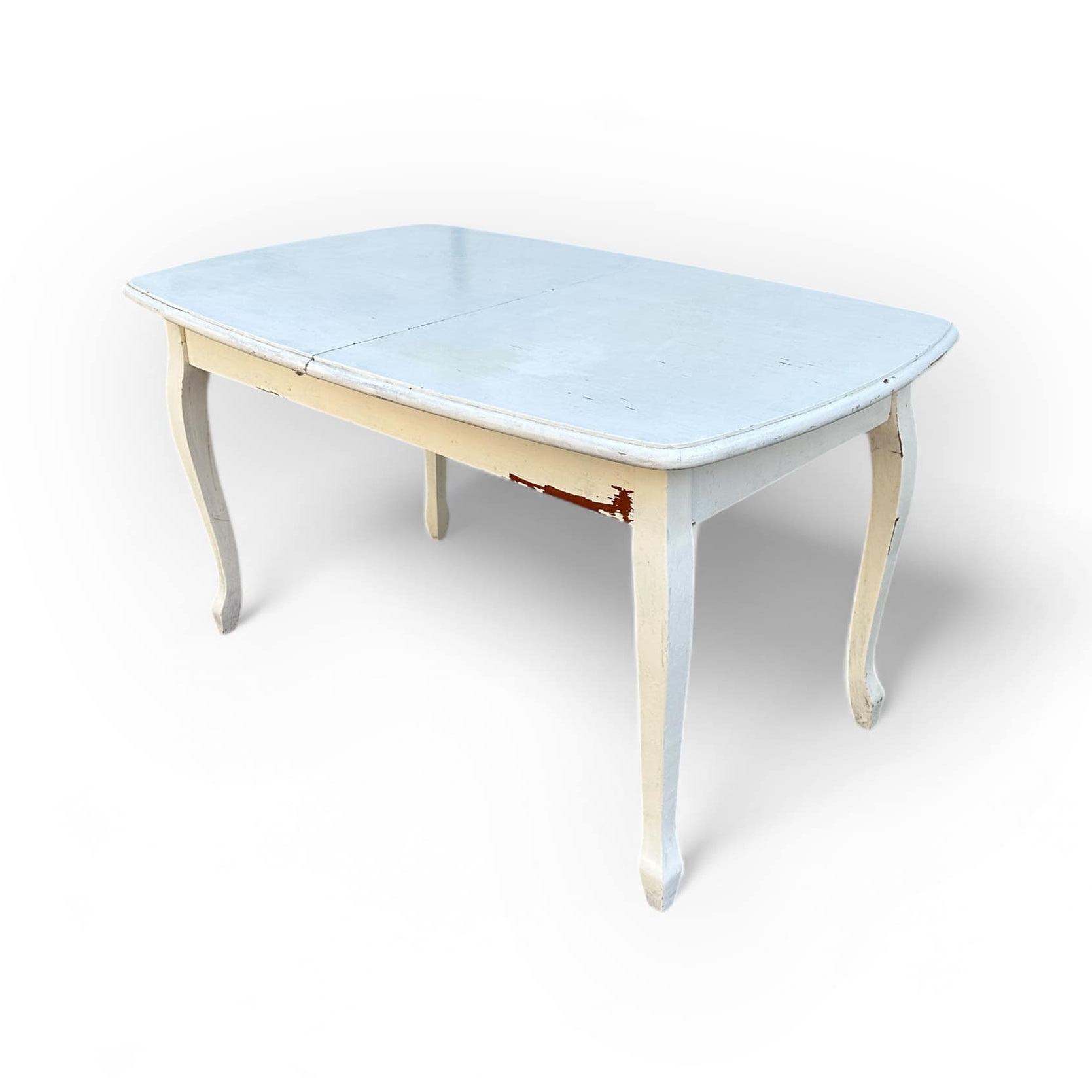 Стіл обідній розкладний білий на фігурних ніжках TB-047