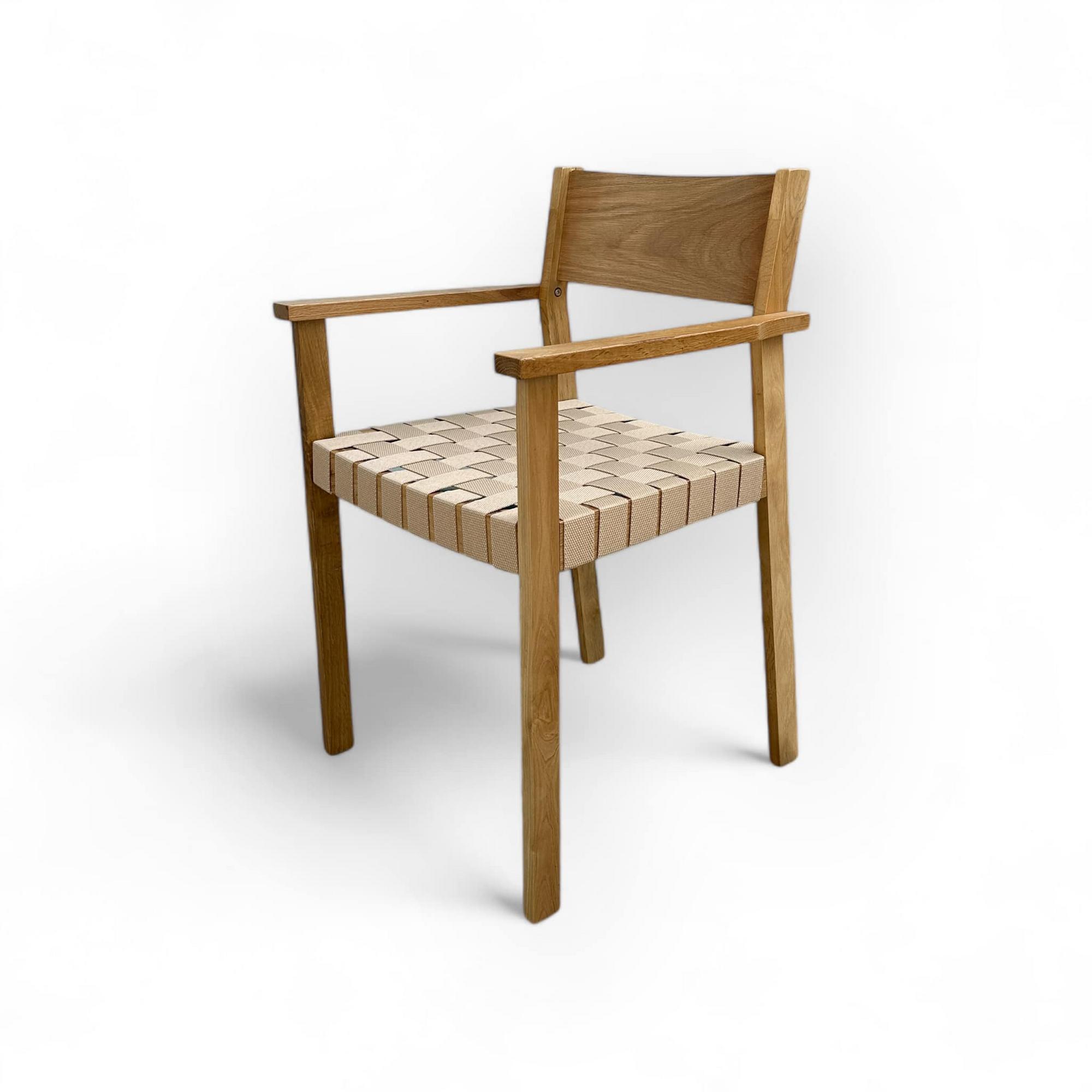 Стілець обідній з плетеним сидінням св-дерево/текстиль беж ST-152