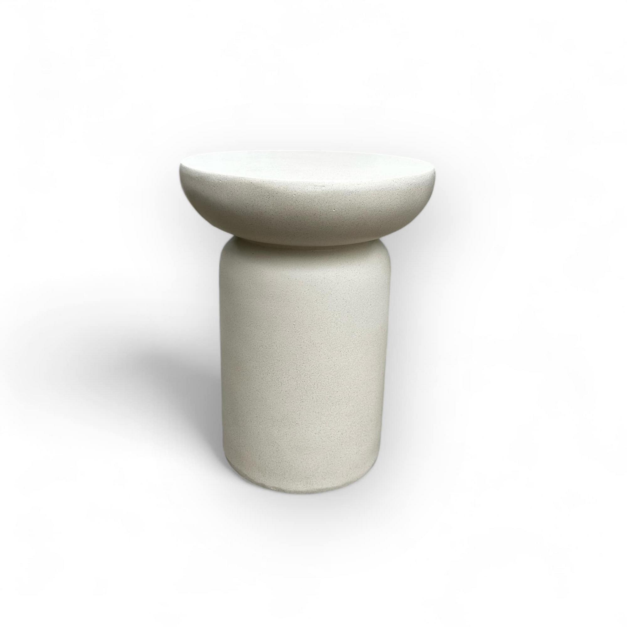 Столик кавовий фігурний білий штучний камінь TB-868