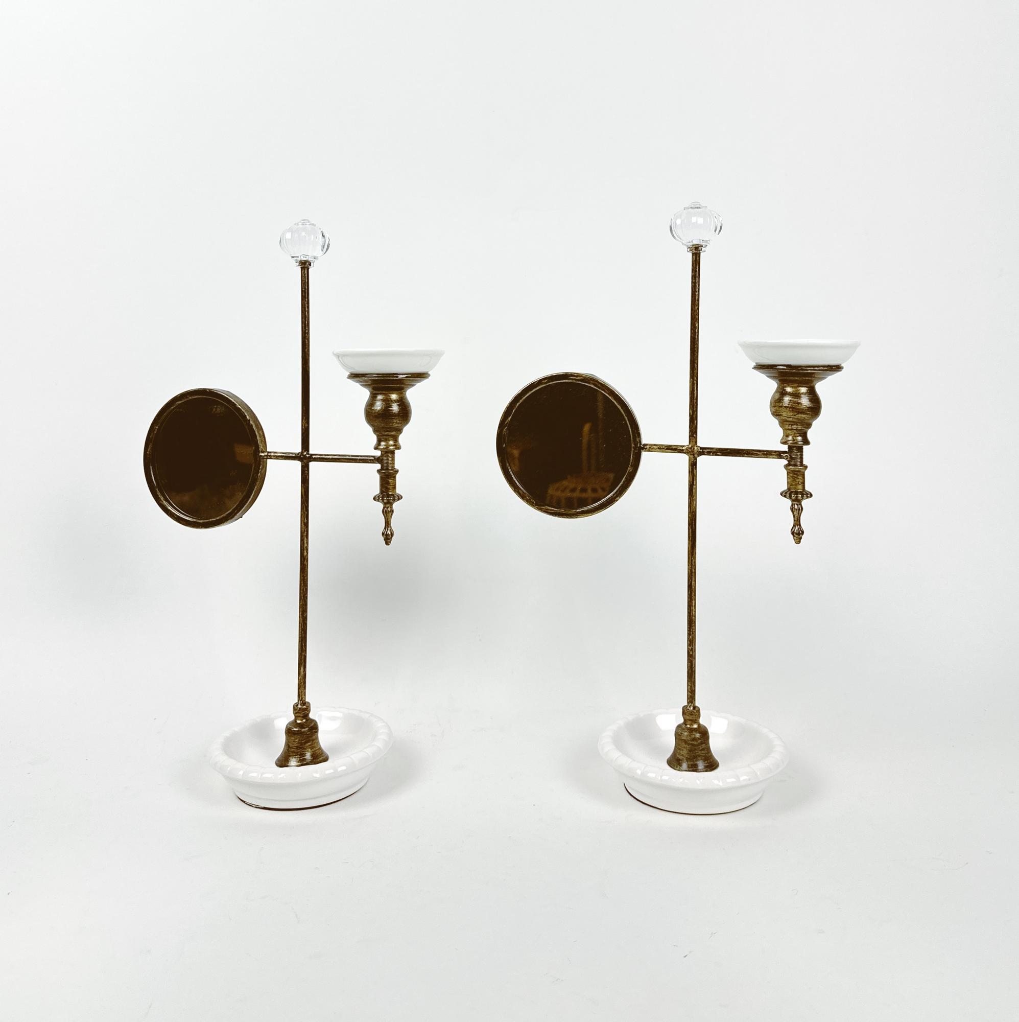 Підставка для прикрас з дзеркальцем метал/кераміка MR-047