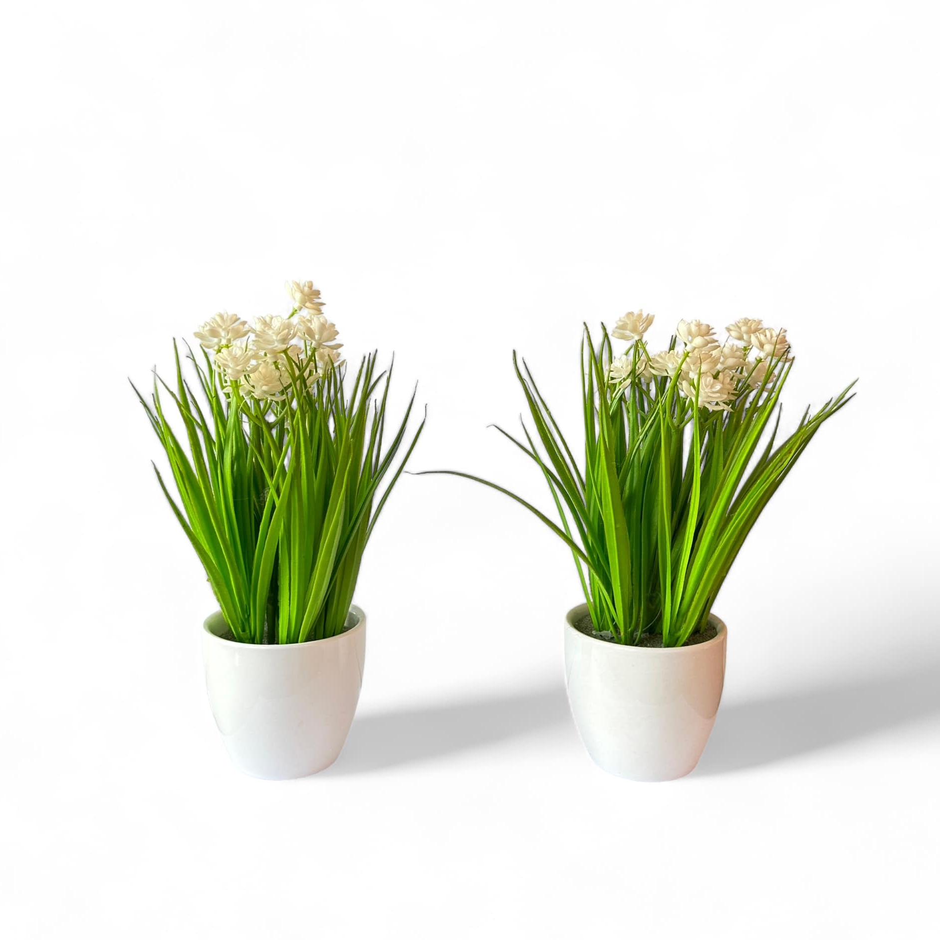 Тубероза мала штучна в білому вазоні FW-256