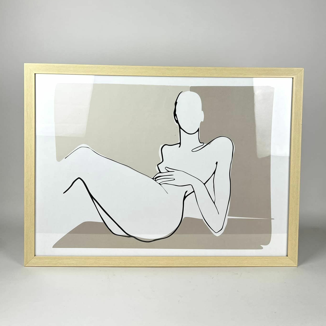 Принт графічний Ню в пастельній гамі в рамці св-дерево AR-1085