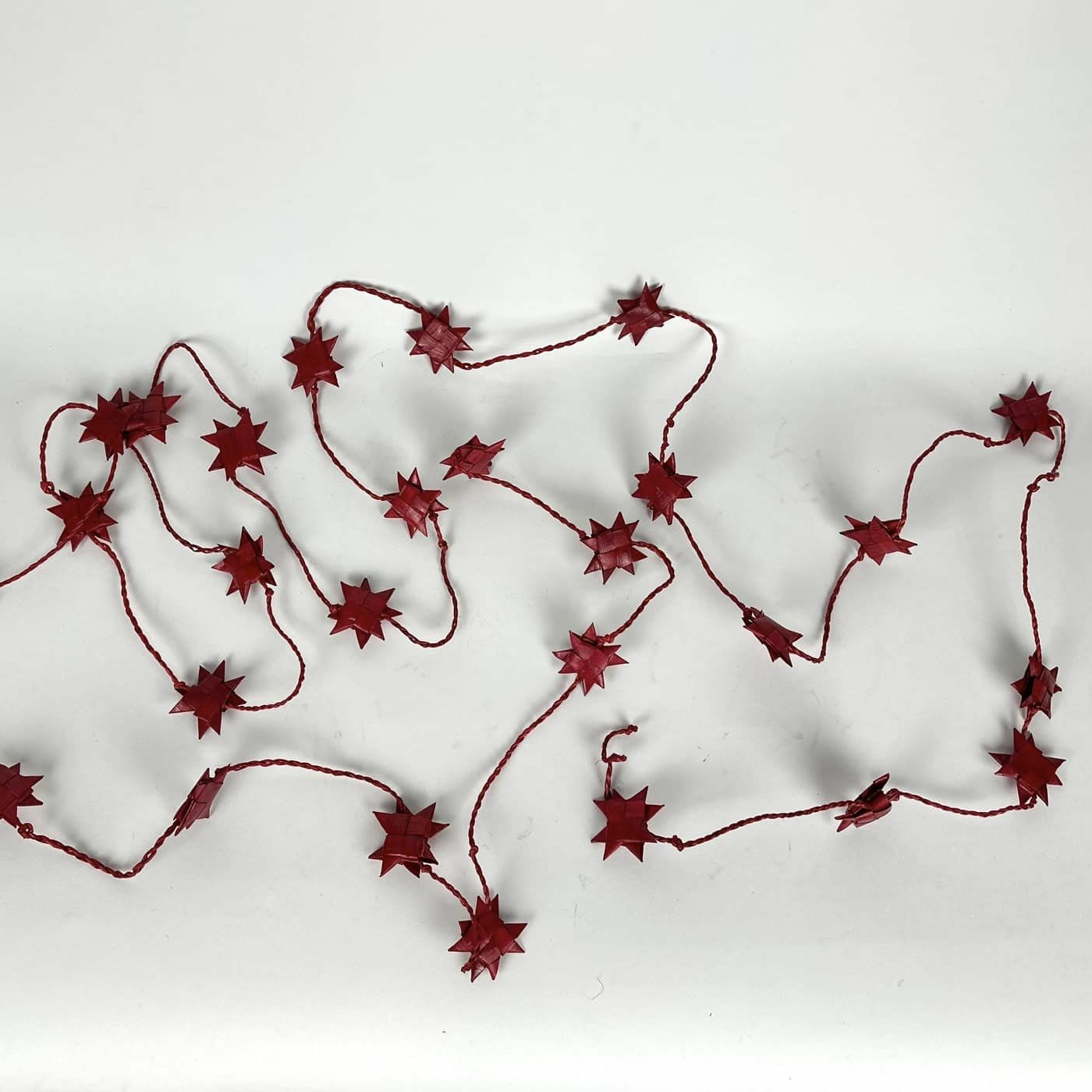 Гірлянда новорічна зірочки червона соломка