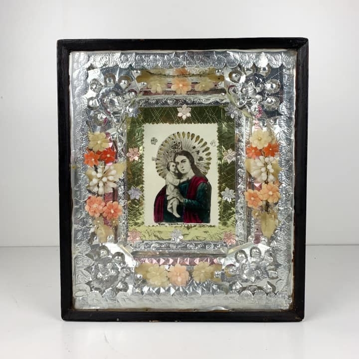 Ікона православна з окладом із фольги вінтаж 1