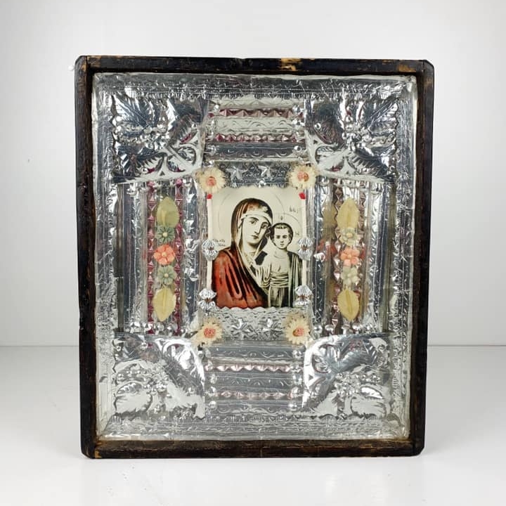 Ікона православна з окладом із фольги вінтаж 3