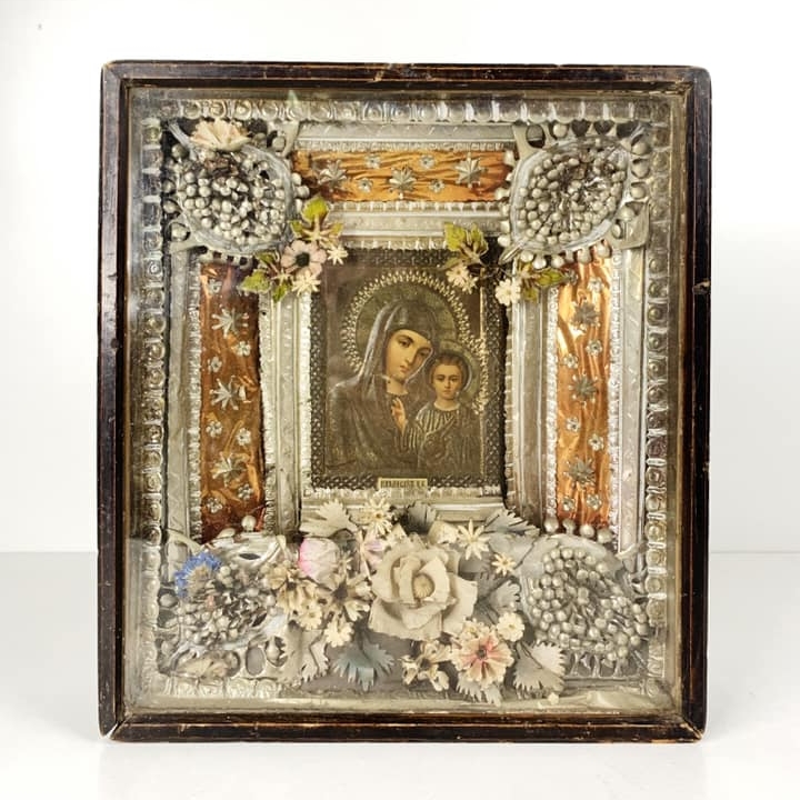 Ікона православна з окладом із фольги вінтаж 4